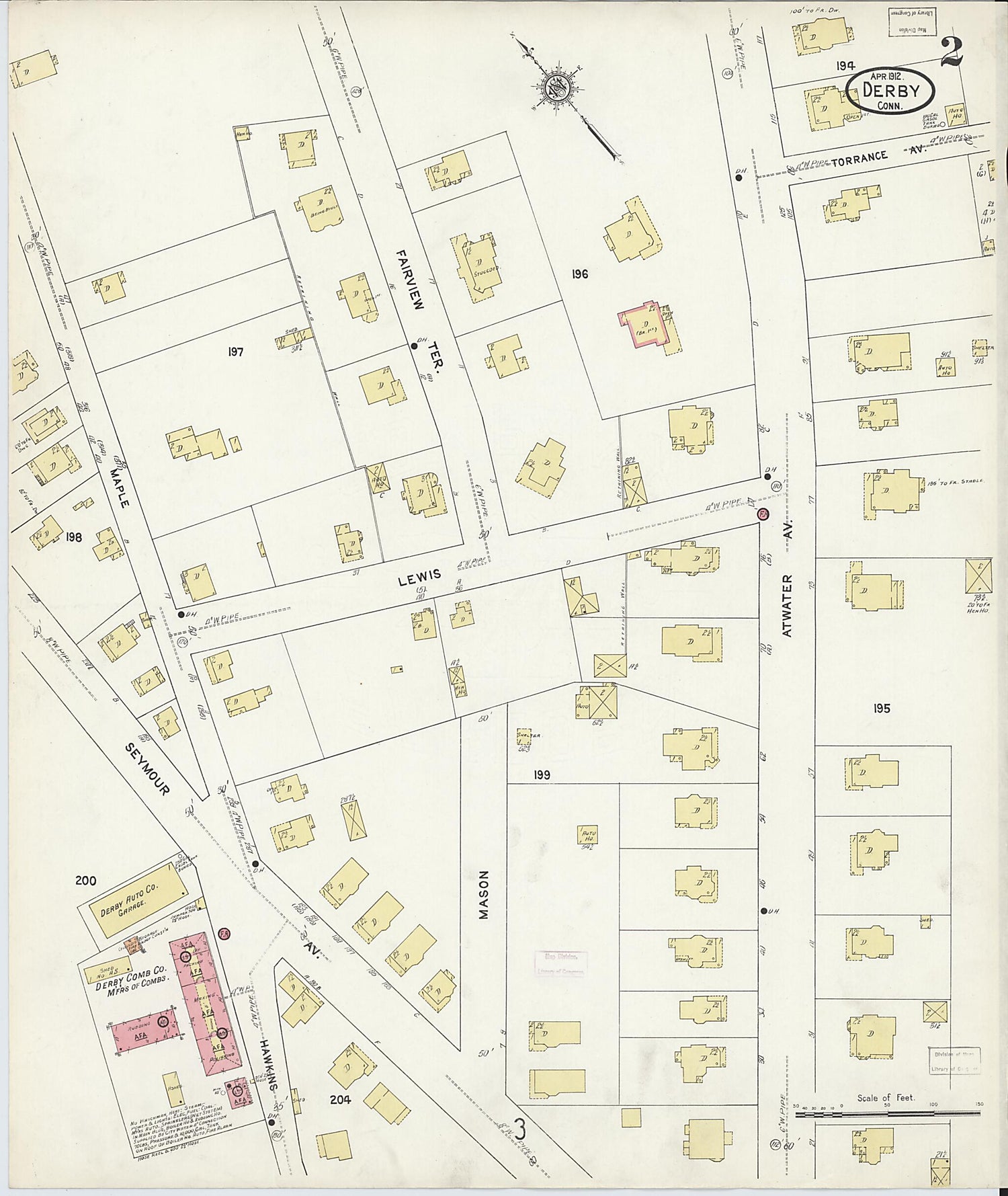 This old map of Derby, Shelton Fairfield County, Connecticut was created by Sanborn Map Company in 1912