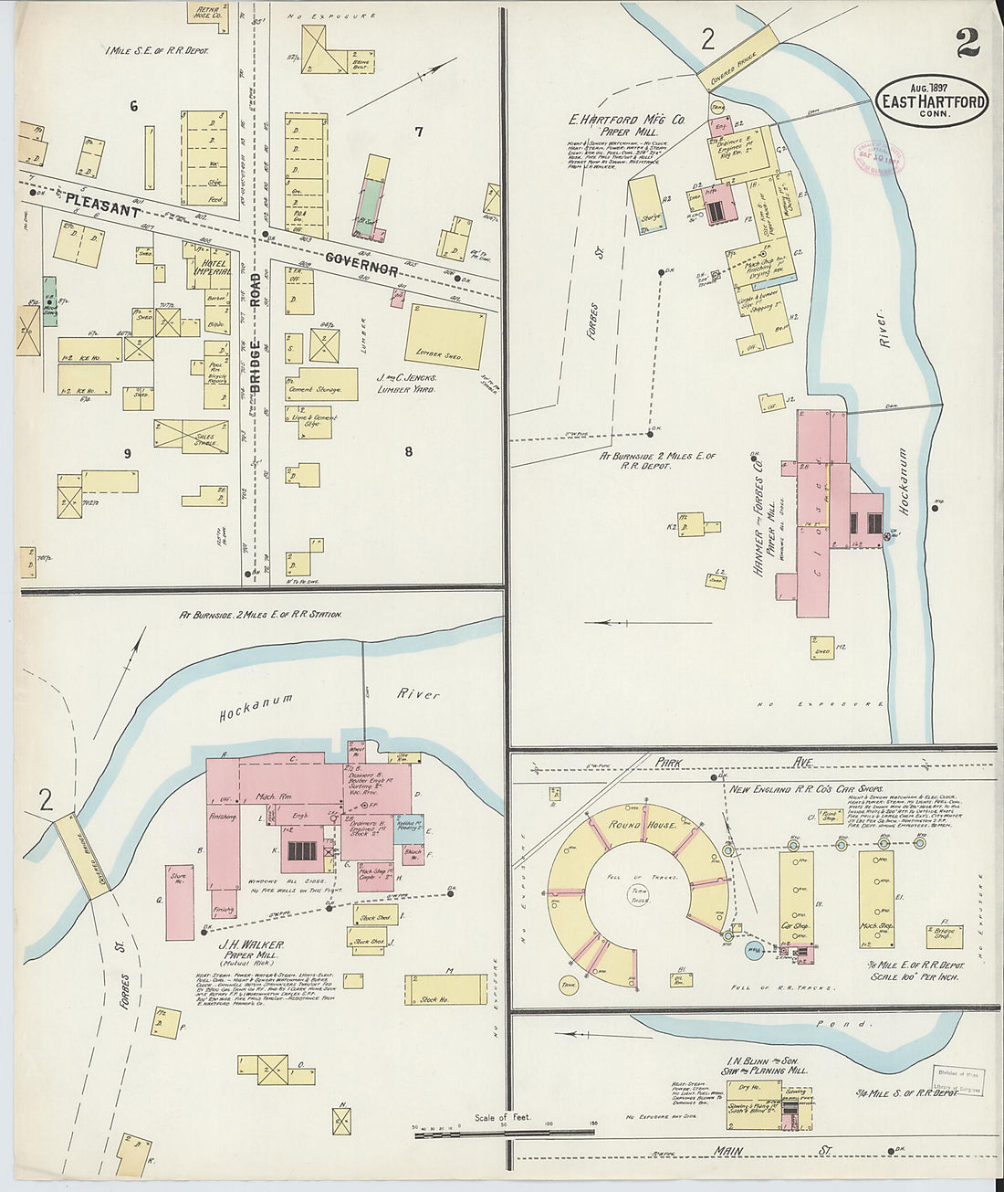 This old map of East Hartford, Hartford County, Connecticut was created by Sanborn Map Company in 1897