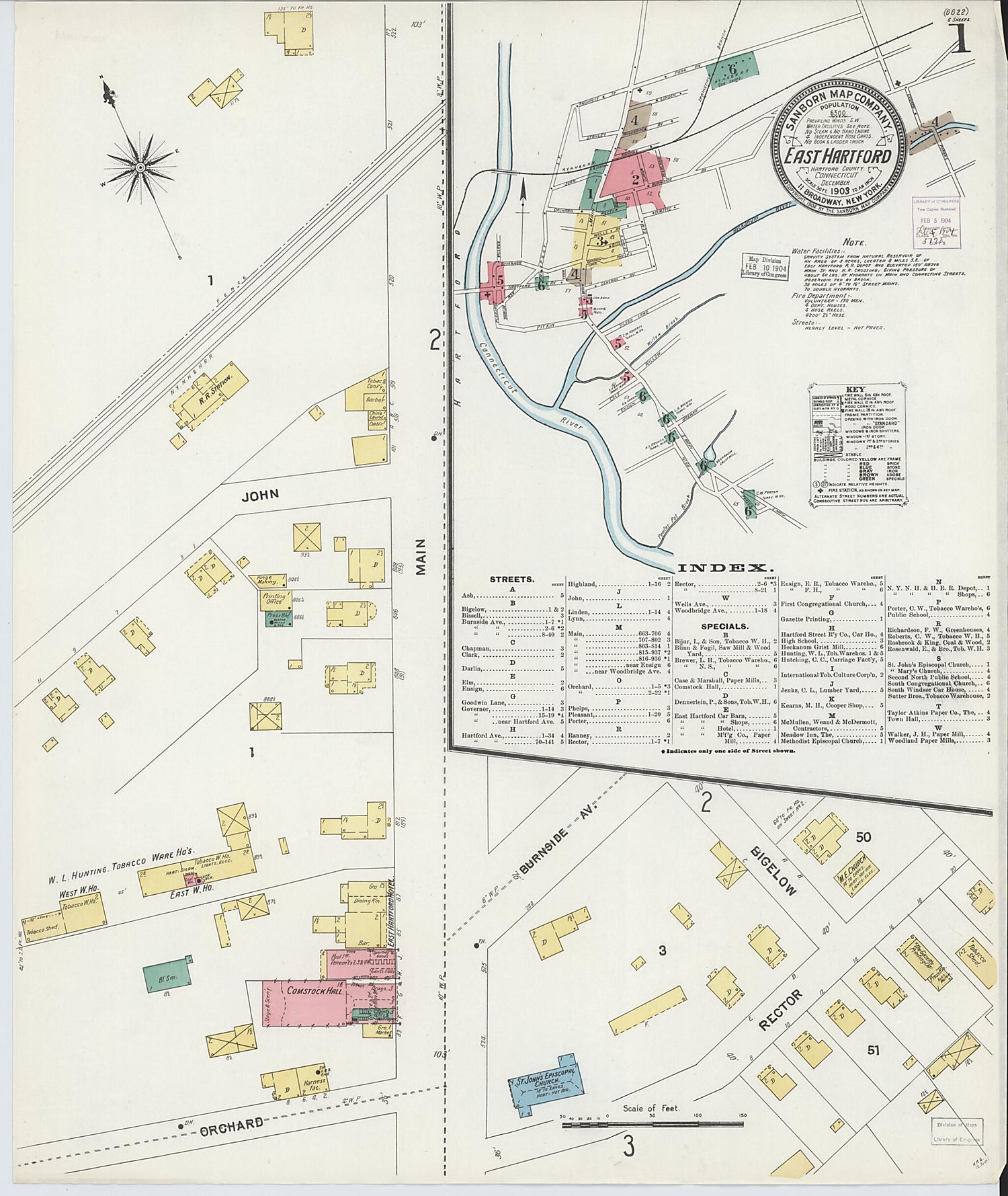 This old map of East Hartford, Hartford County, Connecticut was created by Sanborn Map Company in 1903
