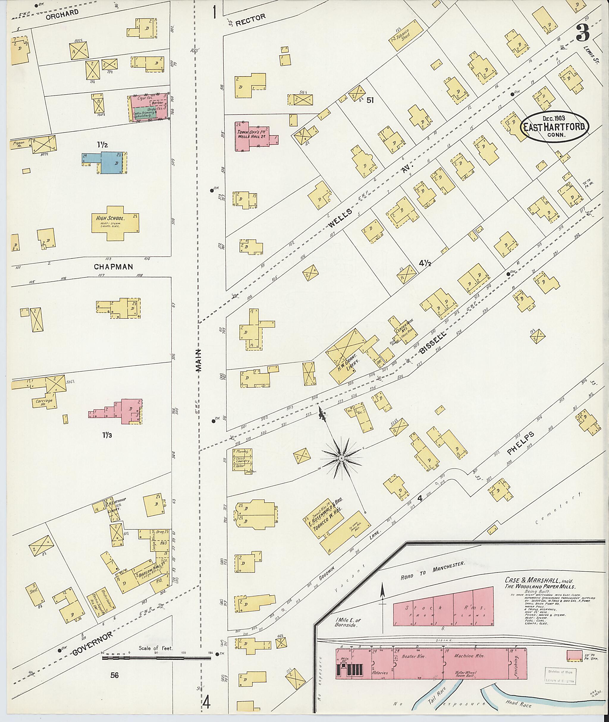 This old map of East Hartford, Hartford County, Connecticut was created by Sanborn Map Company in 1903