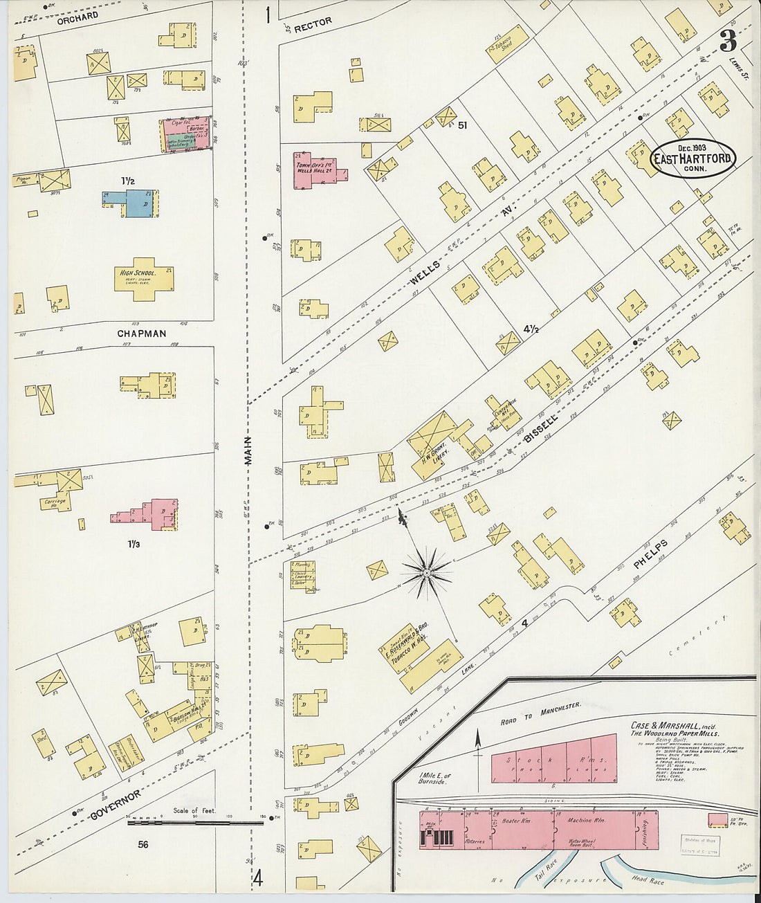This old map of East Hartford, Hartford County, Connecticut was created by Sanborn Map Company in 1903