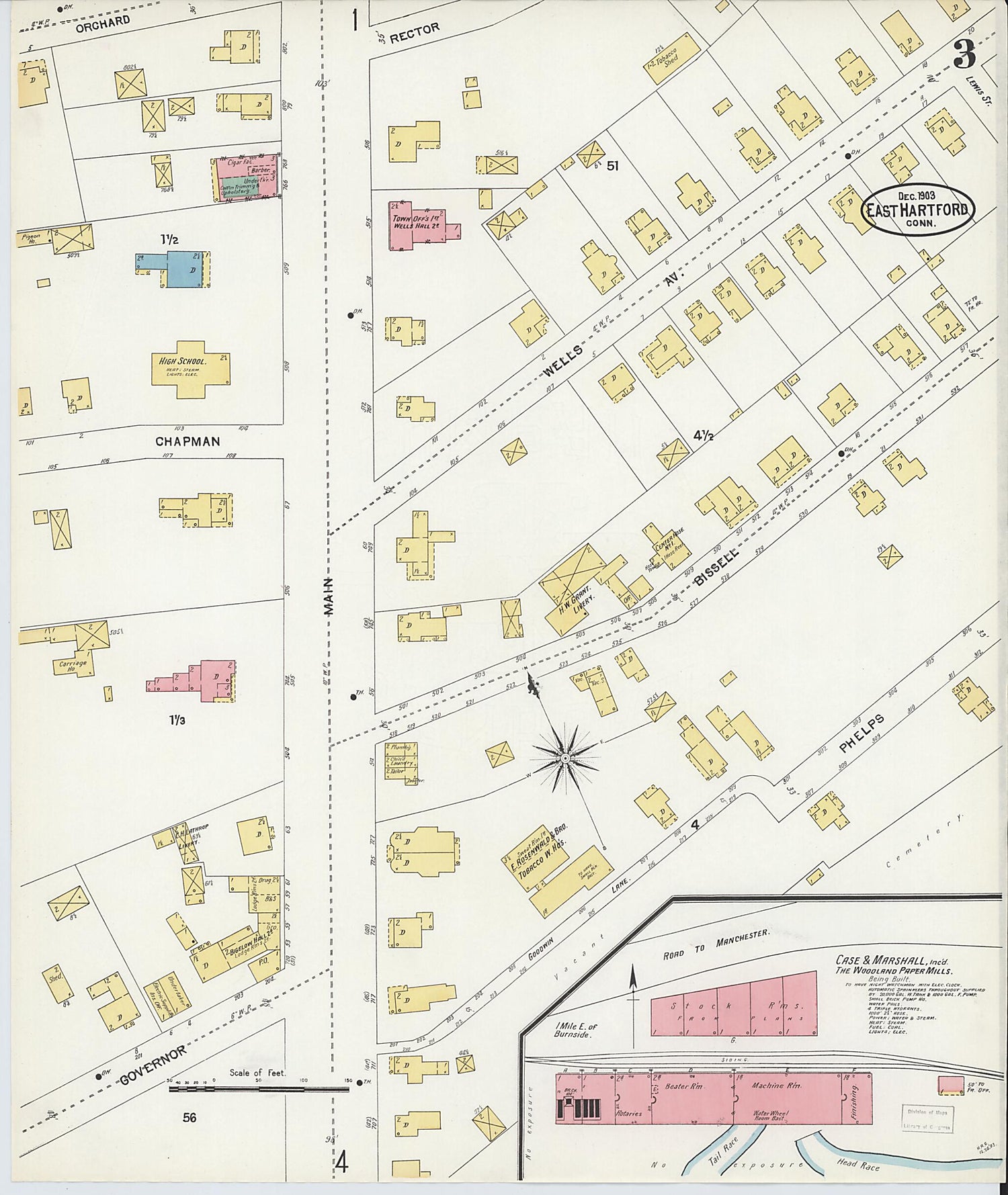 This old map of East Hartford, Hartford County, Connecticut was created by Sanborn Map Company in 1903