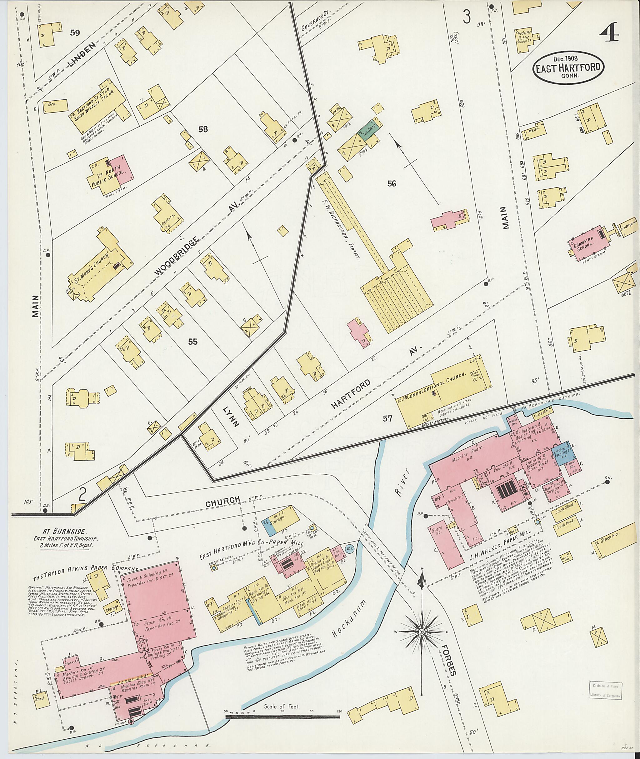 This old map of East Hartford, Hartford County, Connecticut was created by Sanborn Map Company in 1903