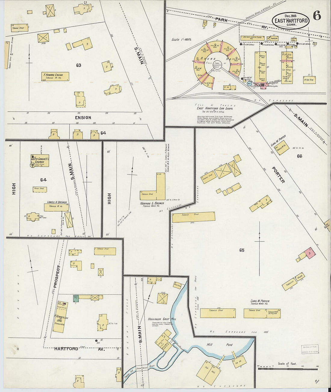 This old map of East Hartford, Hartford County, Connecticut was created by Sanborn Map Company in 1903