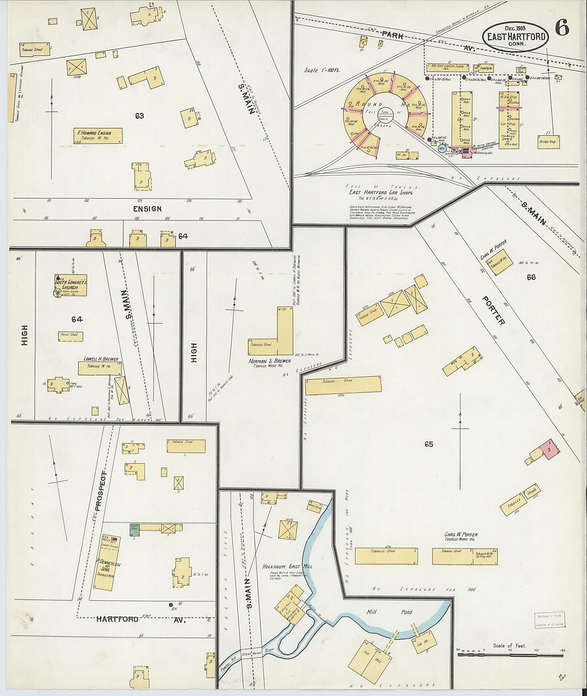 This old map of East Hartford, Hartford County, Connecticut was created by Sanborn Map Company in 1903