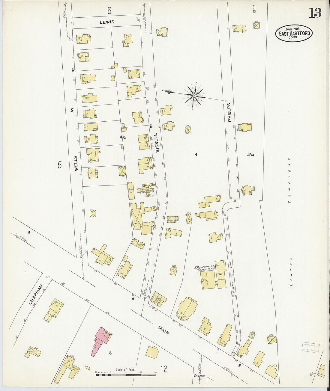 This old map of East Hartford, Hartford County, Connecticut was created by Sanborn Map Company in 1908