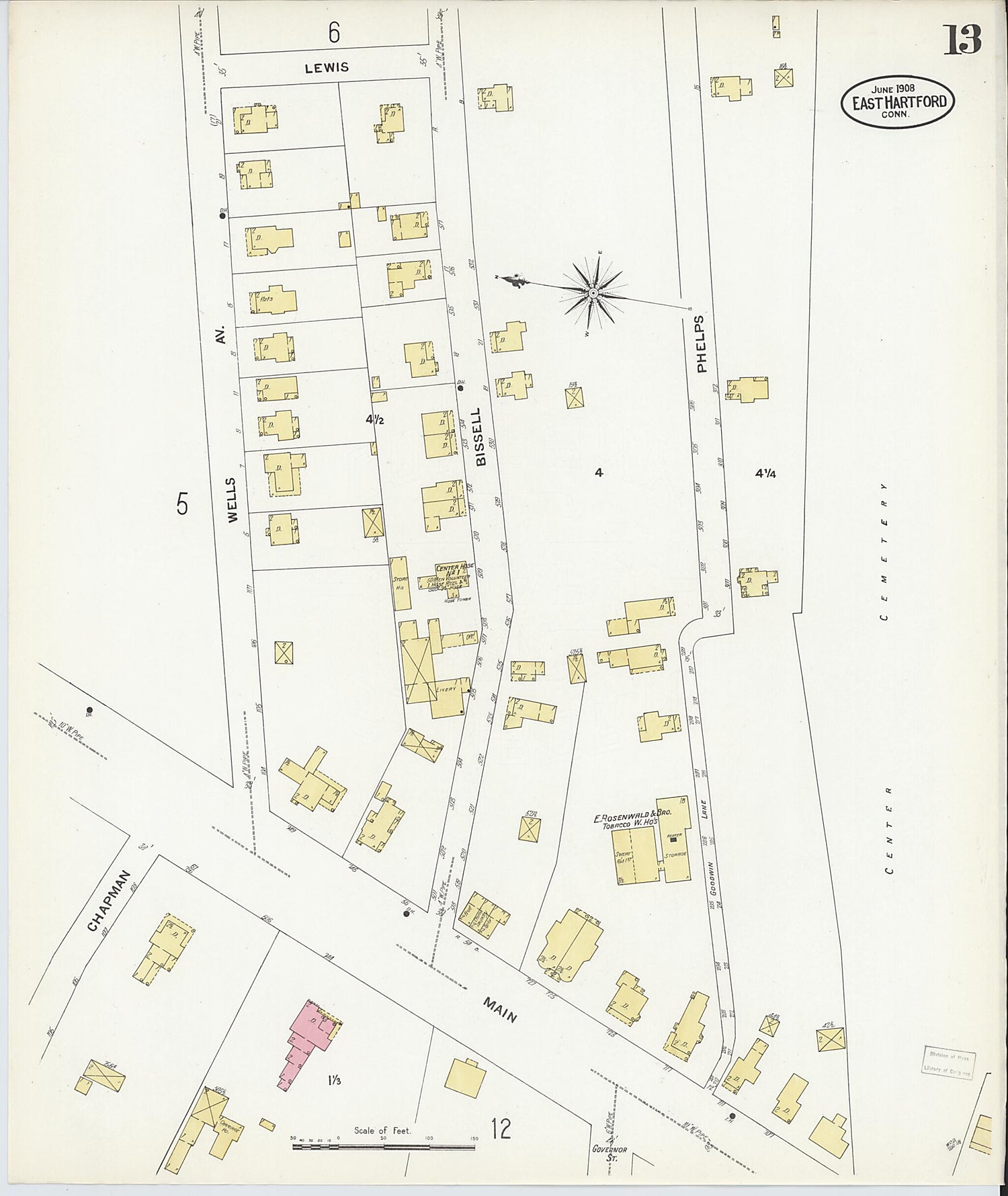 This old map of East Hartford, Hartford County, Connecticut was created by Sanborn Map Company in 1908