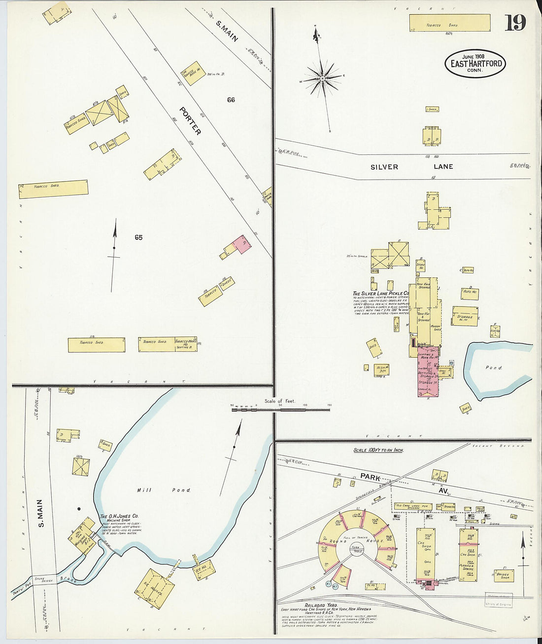 This old map of East Hartford, Hartford County, Connecticut was created by Sanborn Map Company in 1908