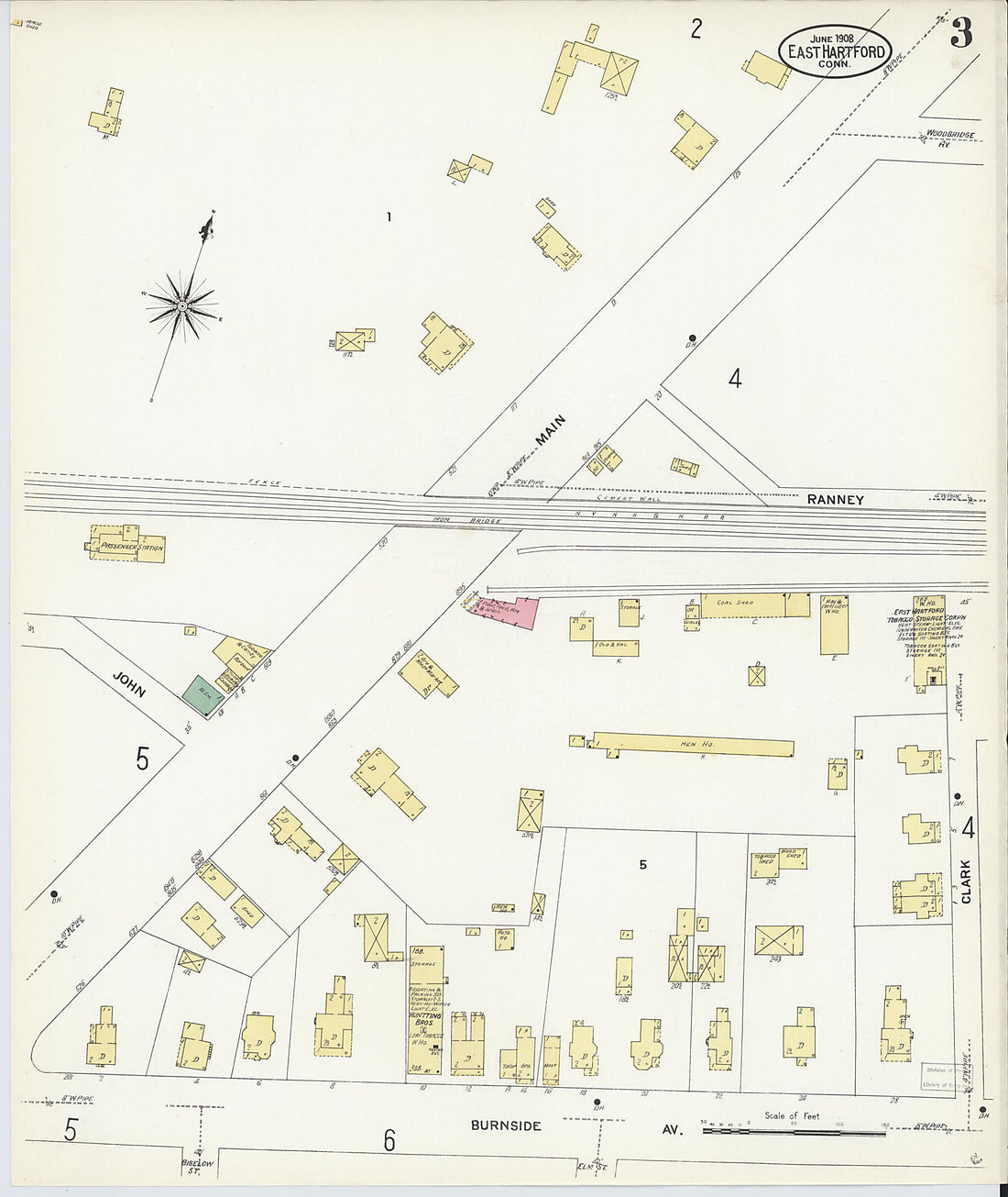 This old map of East Hartford, Hartford County, Connecticut was created by Sanborn Map Company in 1908