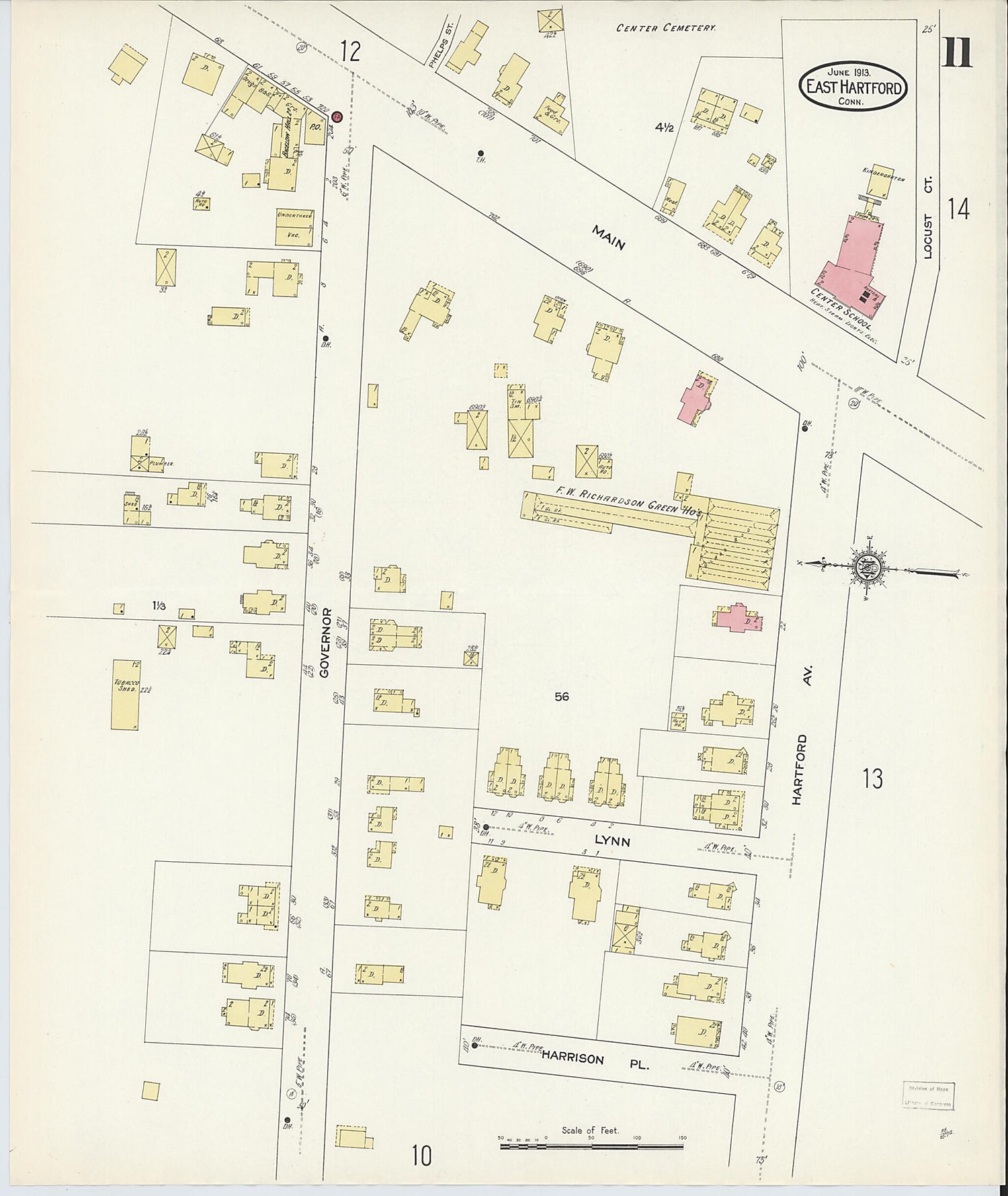 This old map of East Hartford, Hartford County, Connecticut was created by Sanborn Map Company in 1913