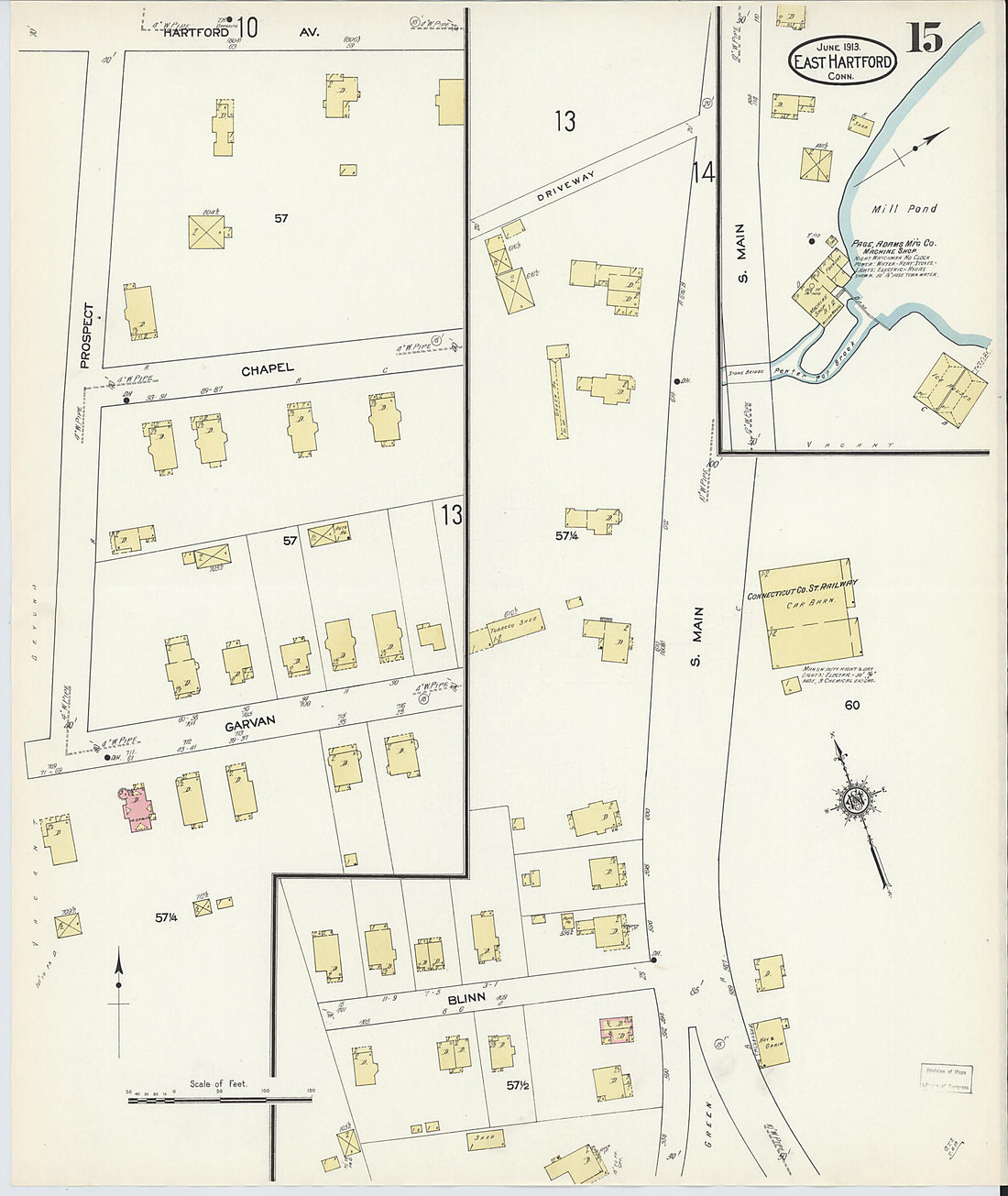 This old map of East Hartford, Hartford County, Connecticut was created by Sanborn Map Company in 1913