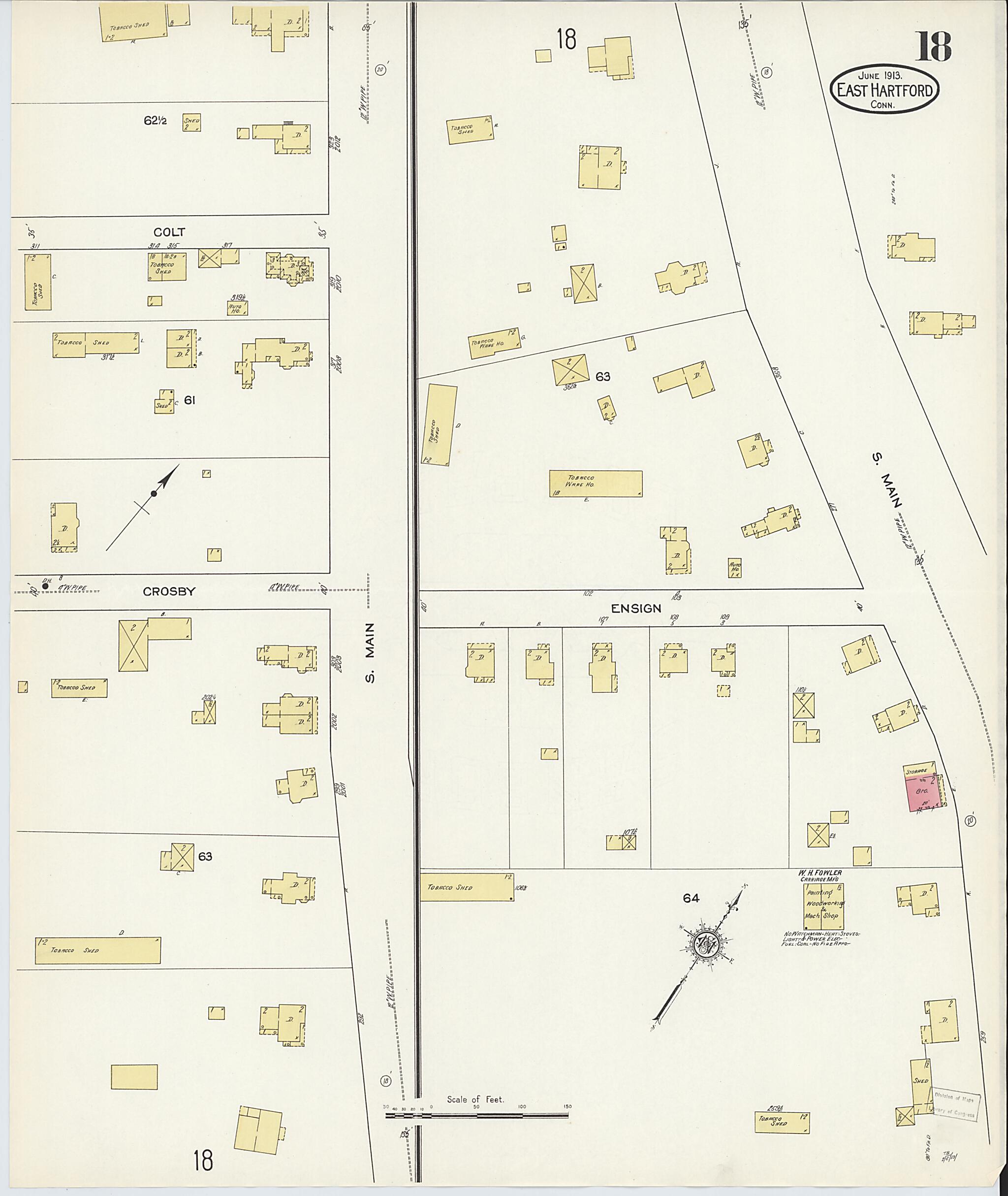 This old map of East Hartford, Hartford County, Connecticut was created by Sanborn Map Company in 1913