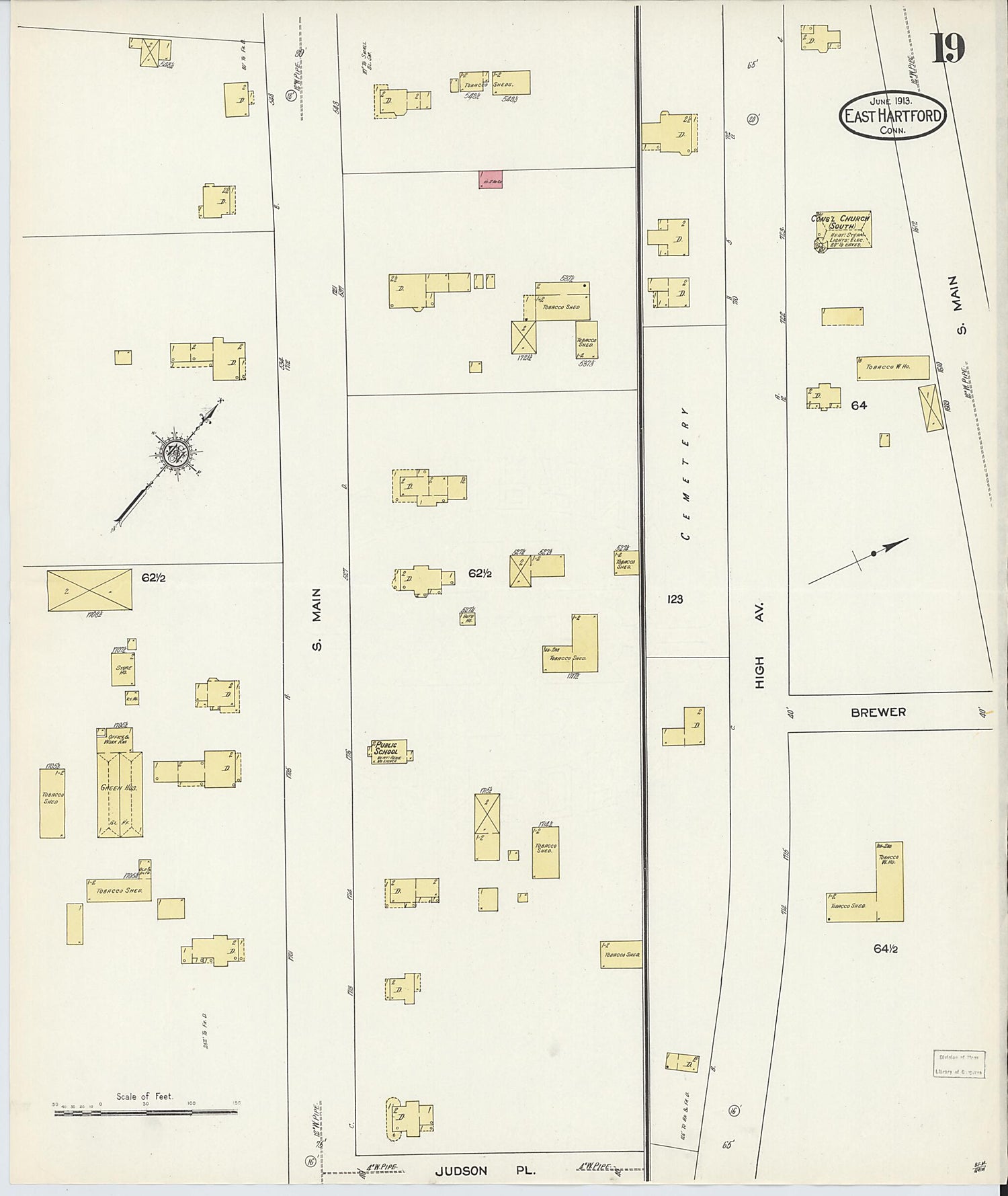 This old map of East Hartford, Hartford County, Connecticut was created by Sanborn Map Company in 1913