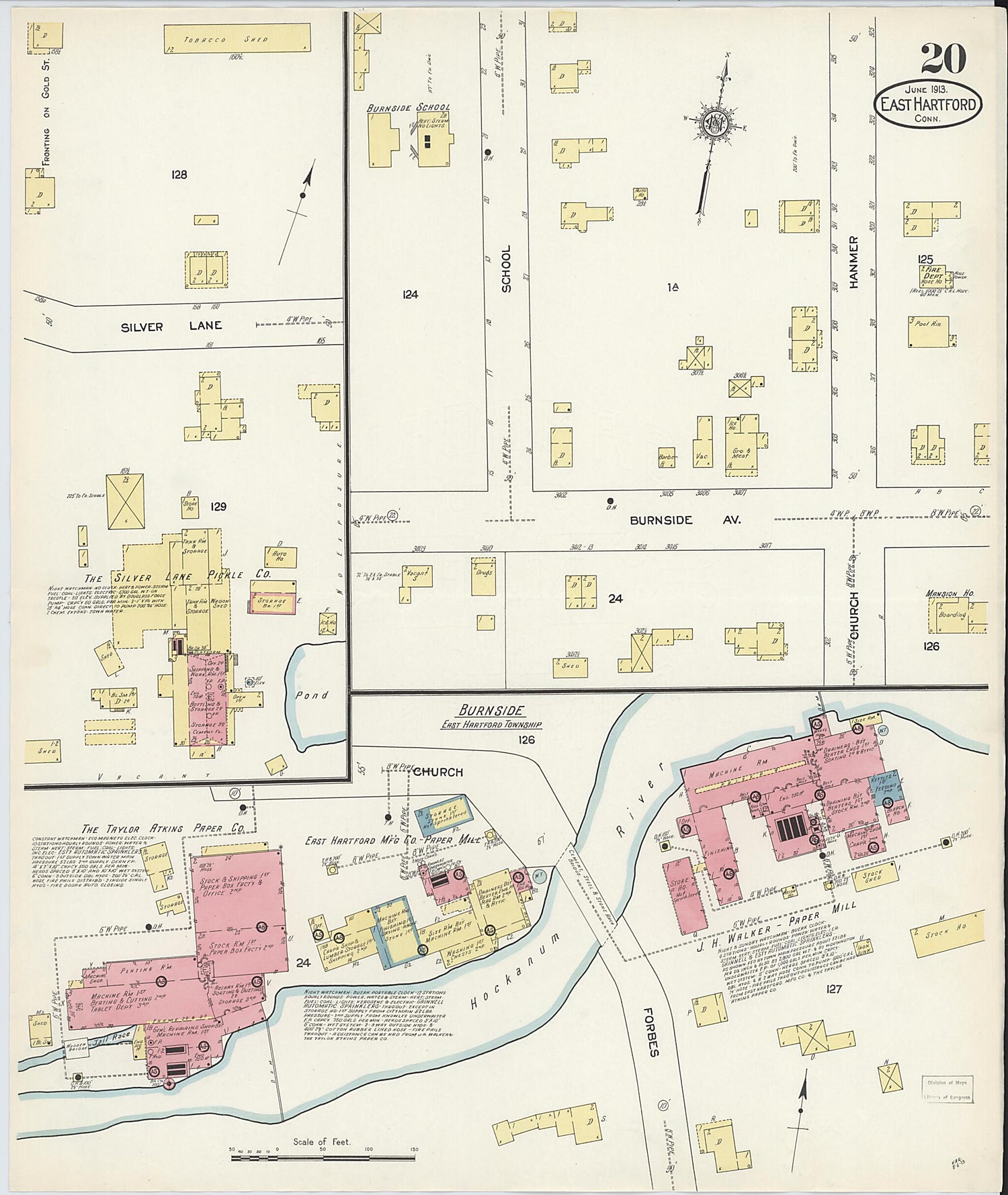 This old map of East Hartford, Hartford County, Connecticut was created by Sanborn Map Company in 1913