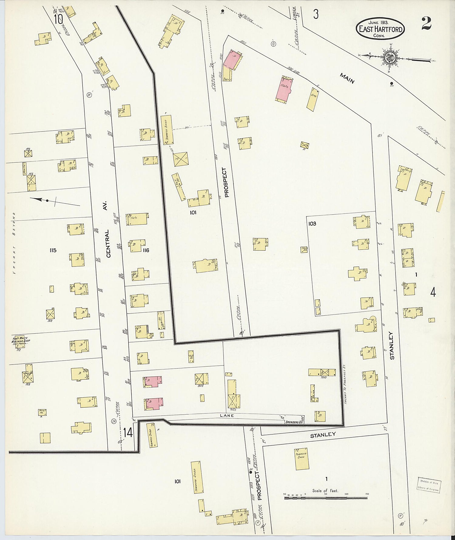 This old map of East Hartford, Hartford County, Connecticut was created by Sanborn Map Company in 1913