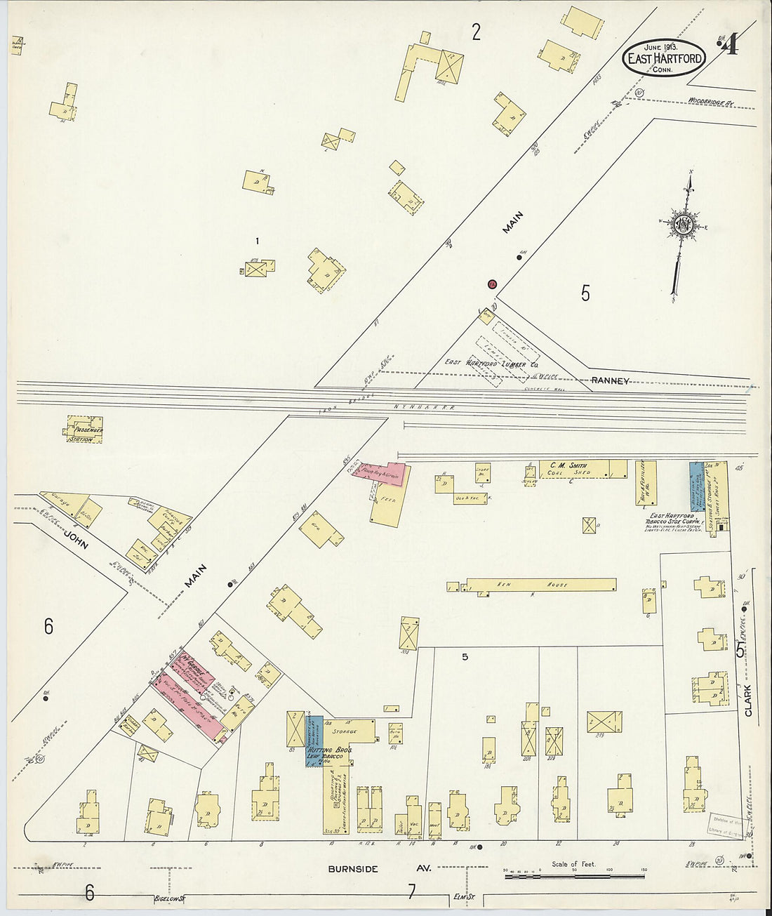 This old map of East Hartford, Hartford County, Connecticut was created by Sanborn Map Company in 1913