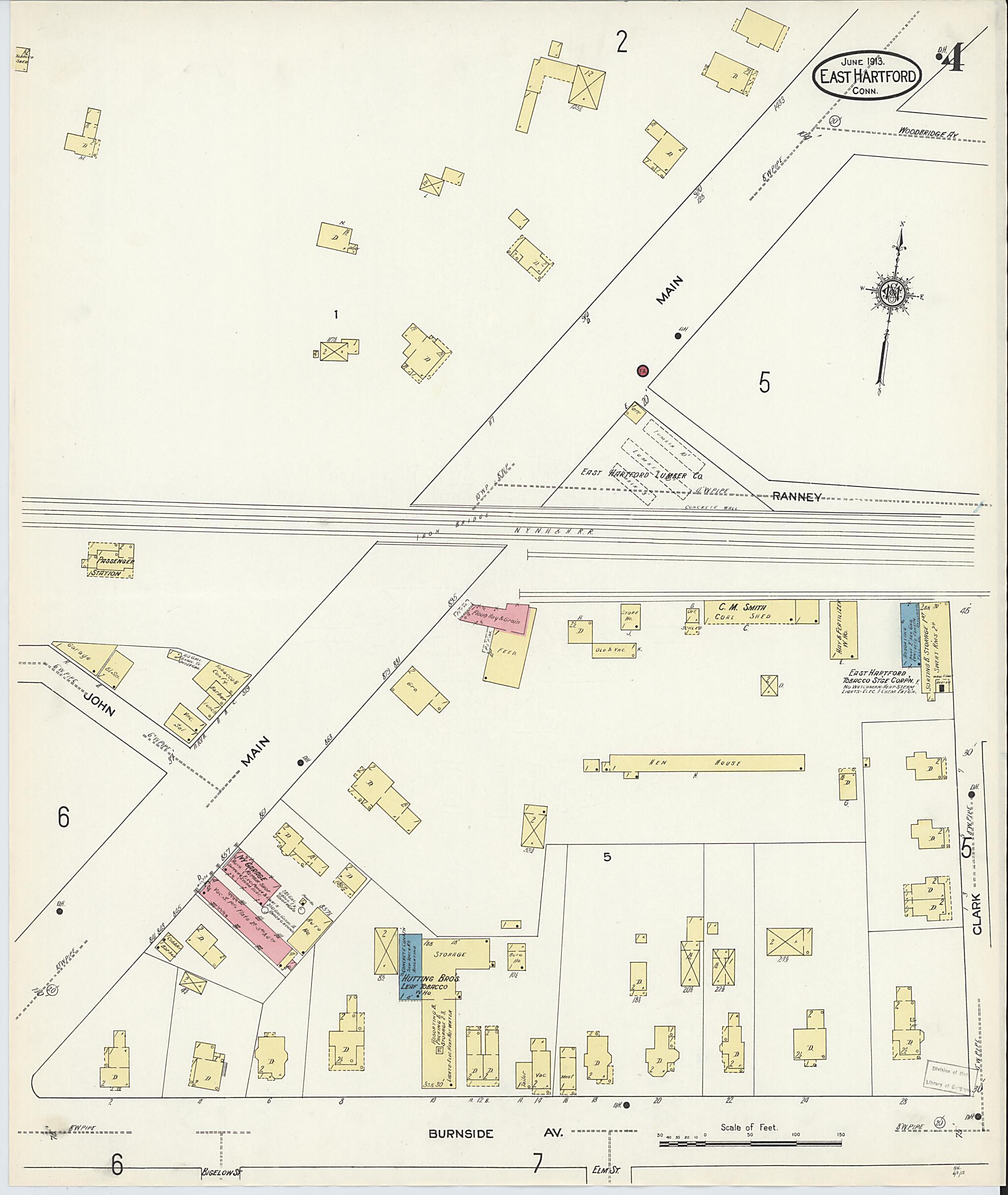 This old map of East Hartford, Hartford County, Connecticut was created by Sanborn Map Company in 1913