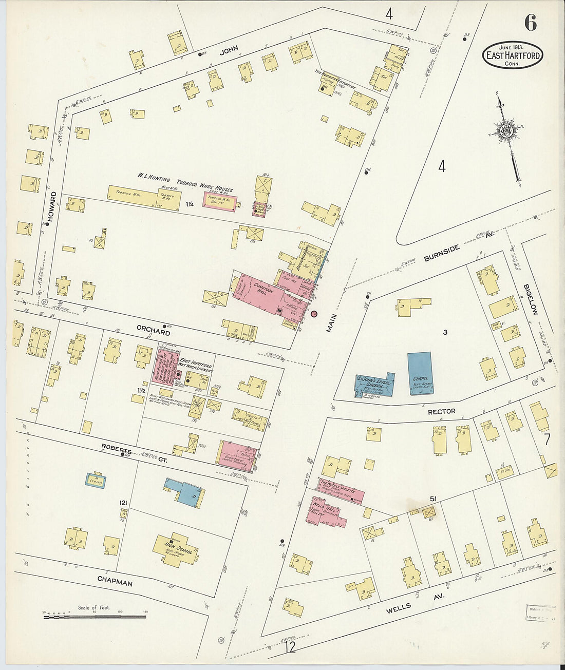 This old map of East Hartford, Hartford County, Connecticut was created by Sanborn Map Company in 1913