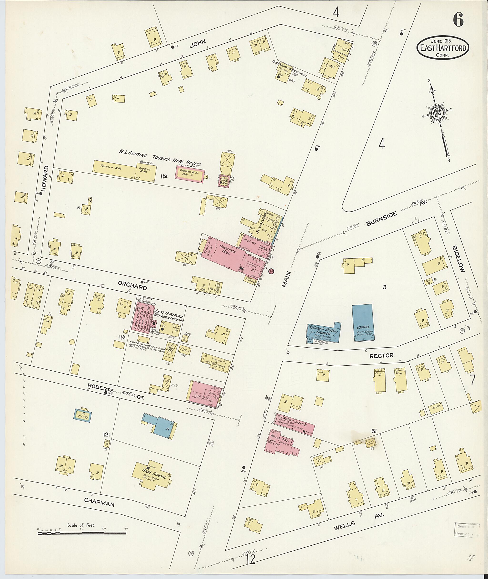 This old map of East Hartford, Hartford County, Connecticut was created by Sanborn Map Company in 1913
