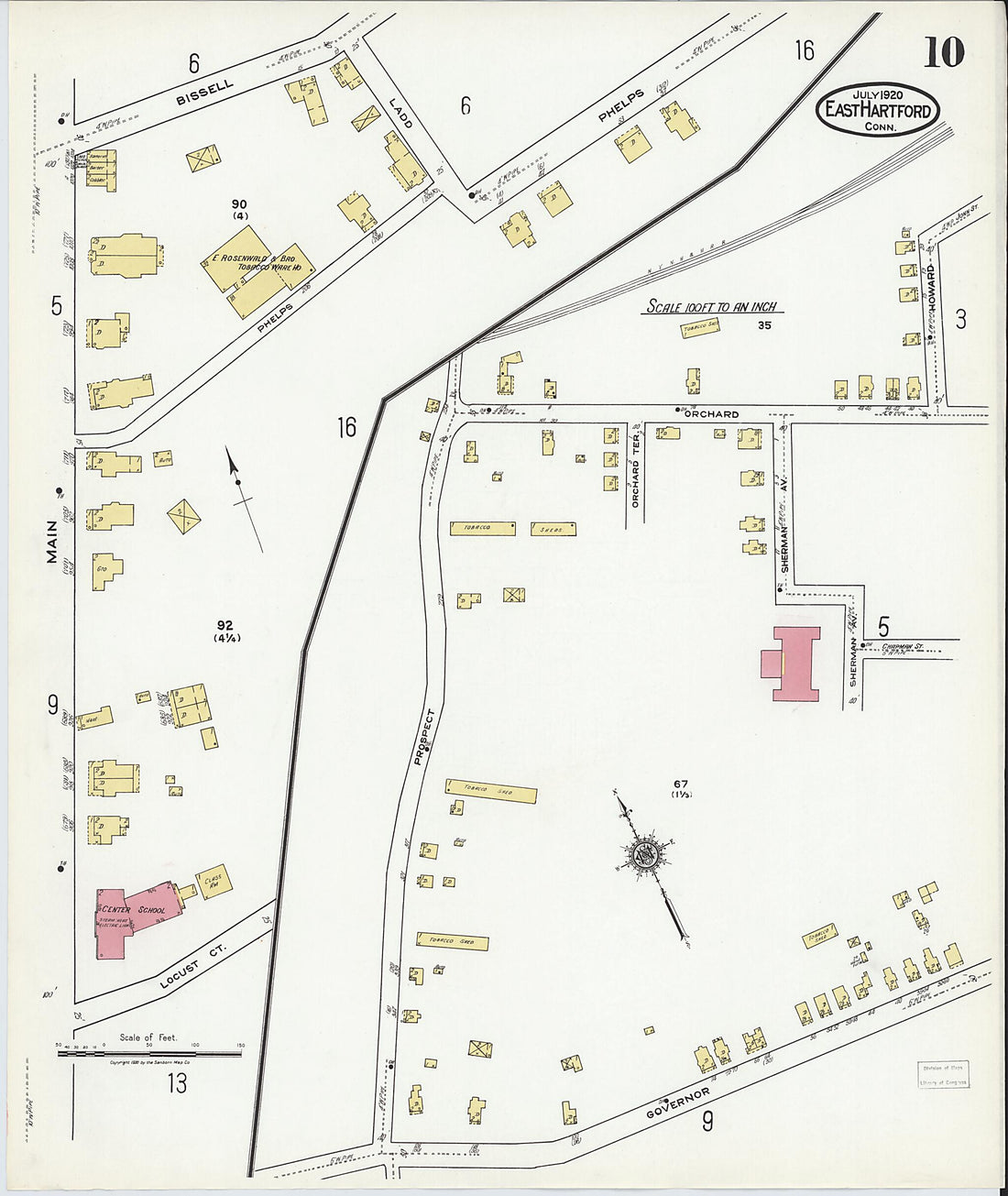 This old map of East Hartford, Hartford County, Connecticut was created by Sanborn Map Company in 1920