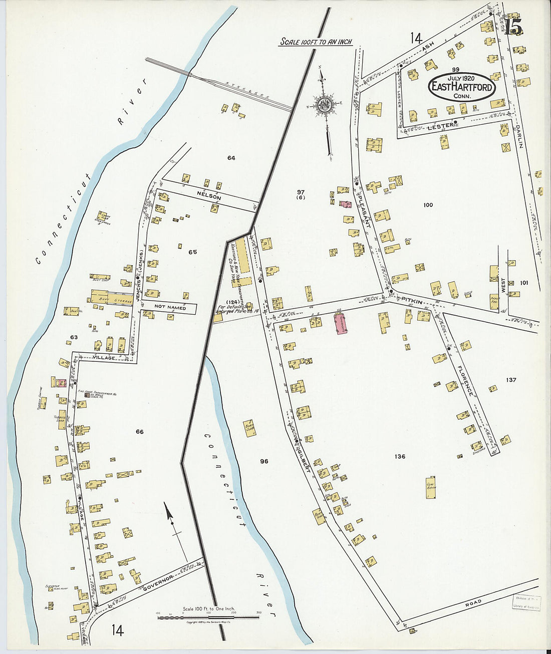 This old map of East Hartford, Hartford County, Connecticut was created by Sanborn Map Company in 1920