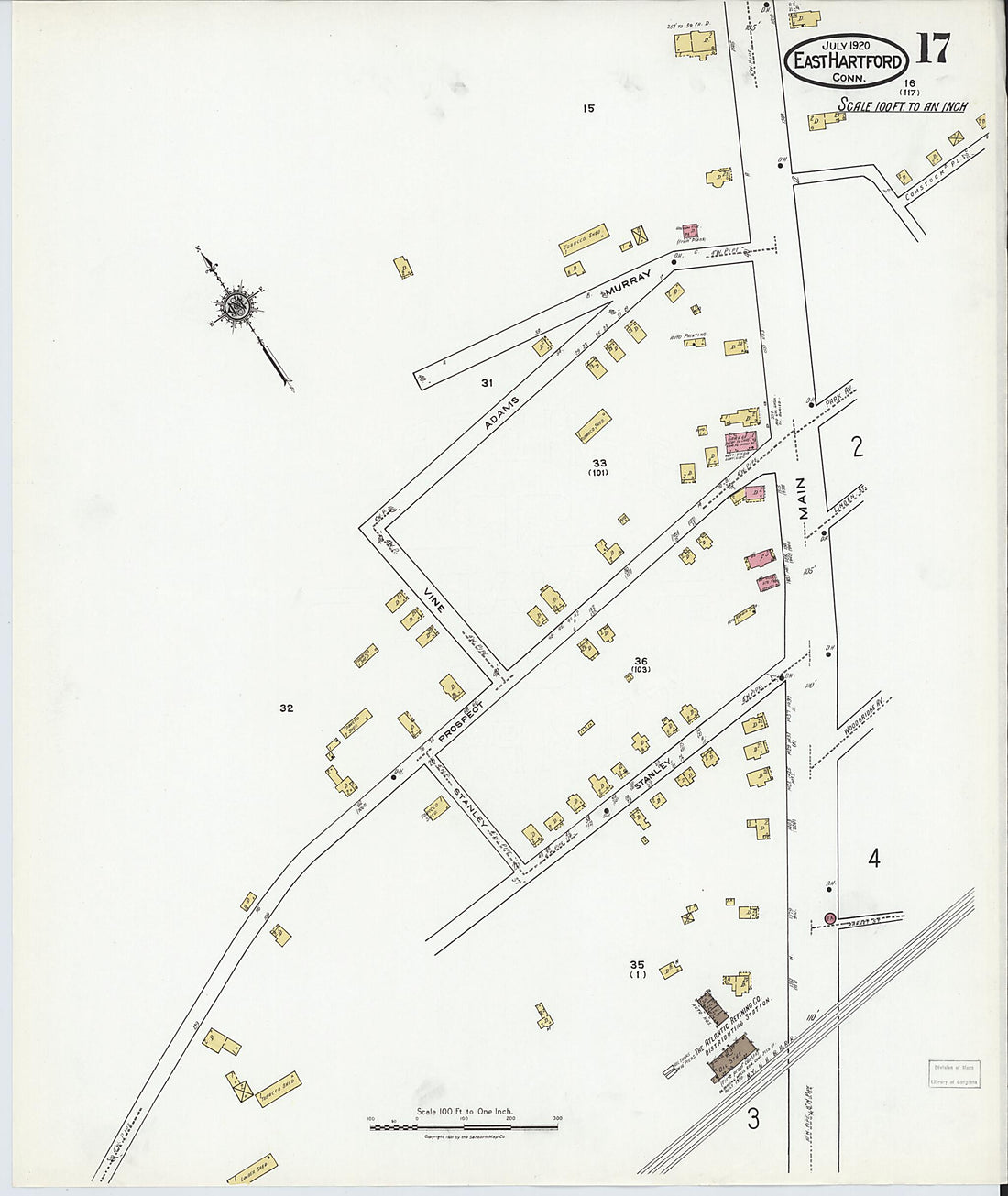 This old map of East Hartford, Hartford County, Connecticut was created by Sanborn Map Company in 1920