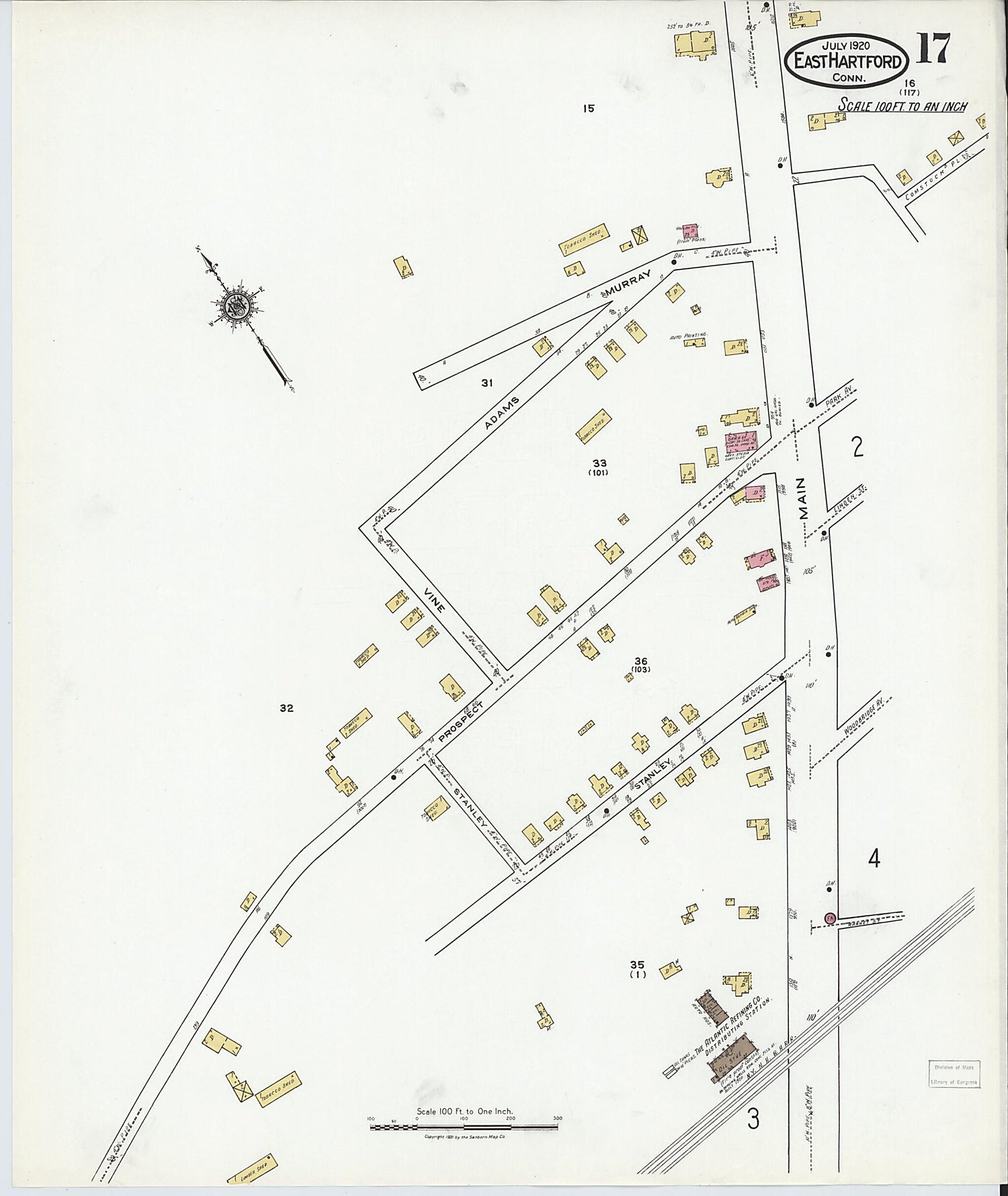This old map of East Hartford, Hartford County, Connecticut was created by Sanborn Map Company in 1920