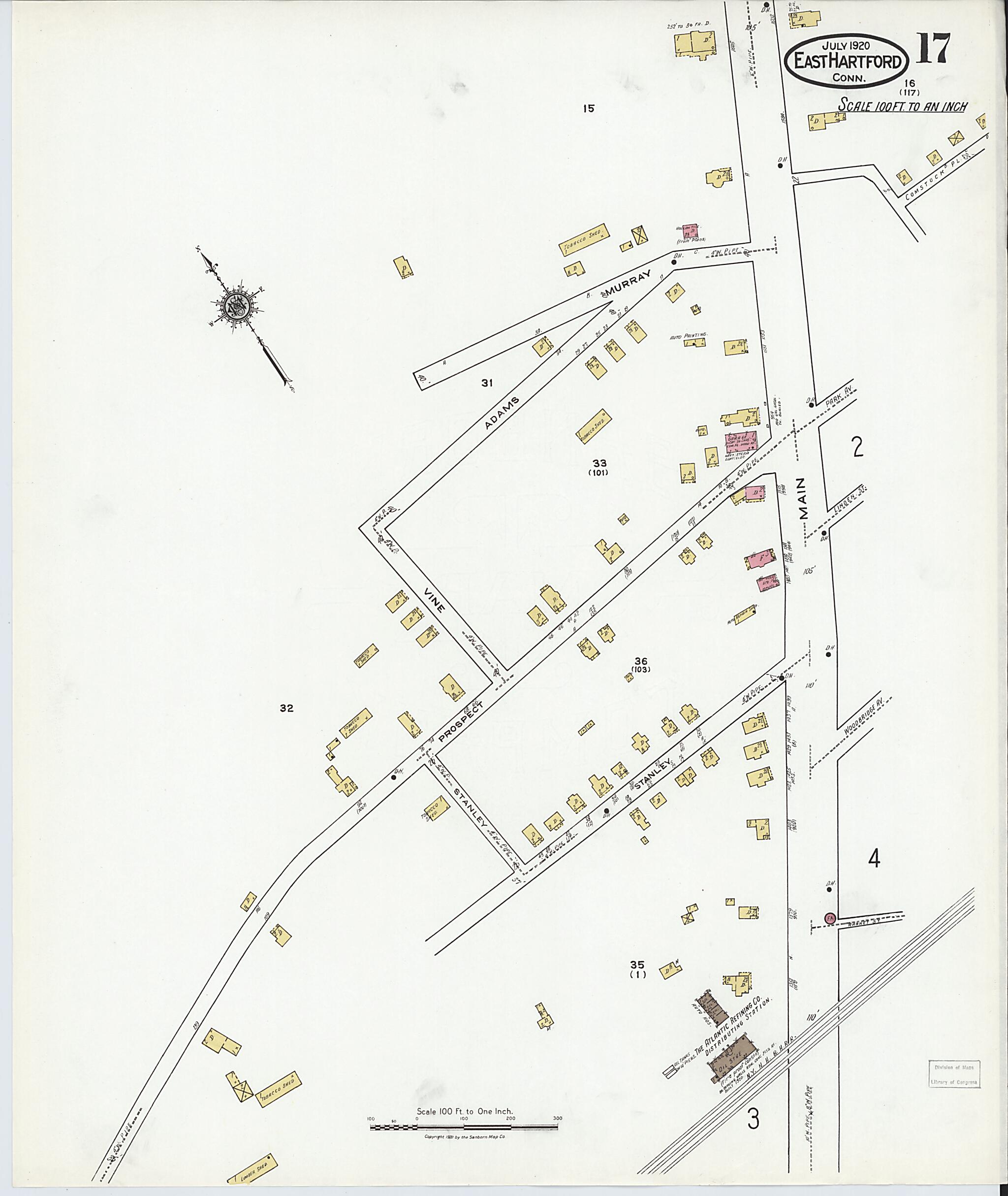 This old map of East Hartford, Hartford County, Connecticut was created by Sanborn Map Company in 1920