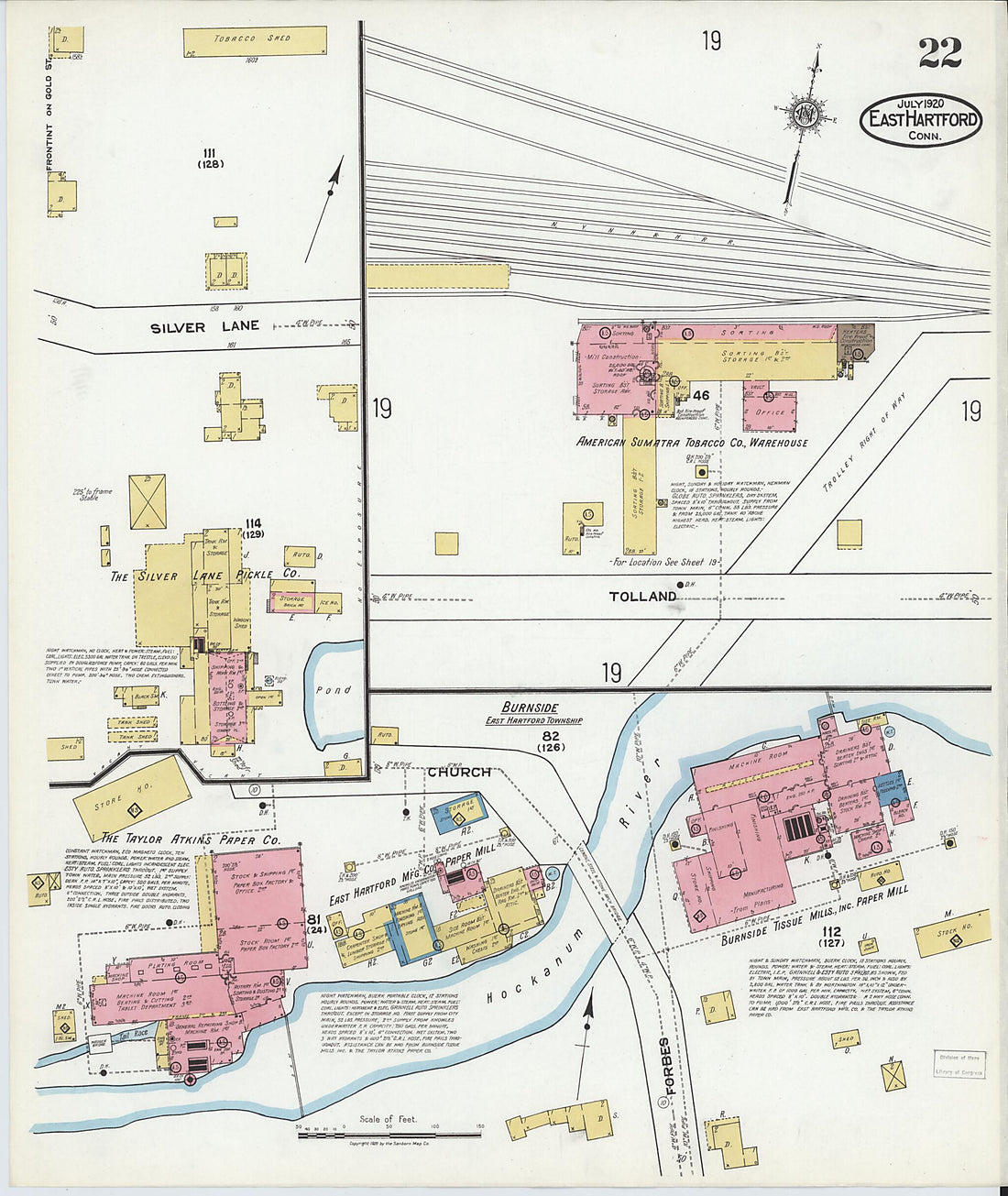 This old map of East Hartford, Hartford County, Connecticut was created by Sanborn Map Company in 1920