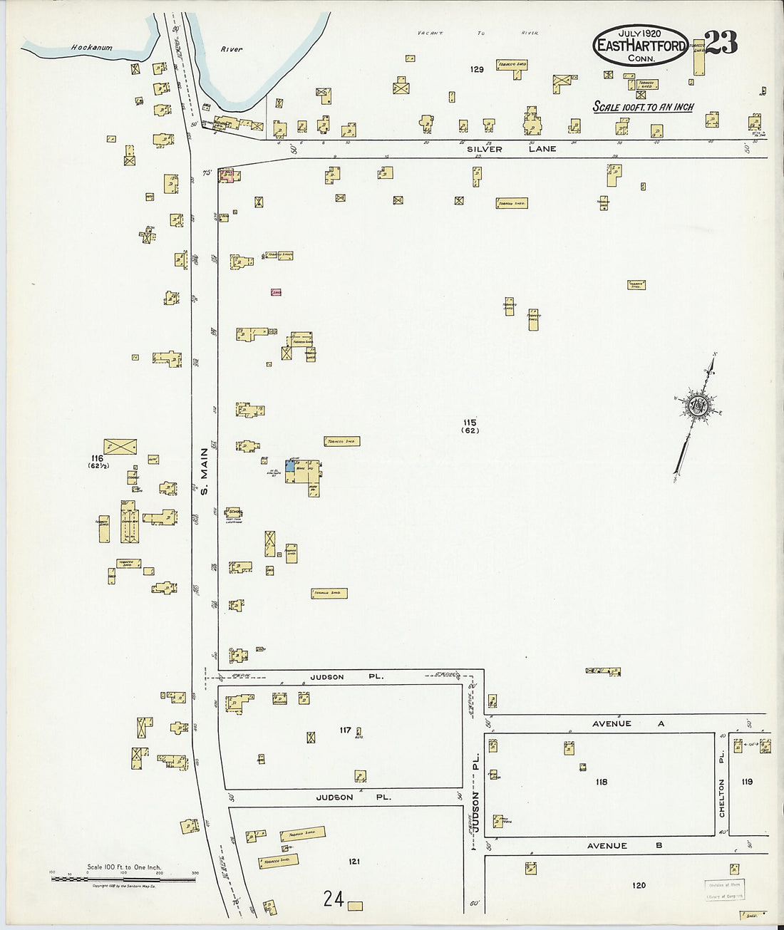 This old map of East Hartford, Hartford County, Connecticut was created by Sanborn Map Company in 1920