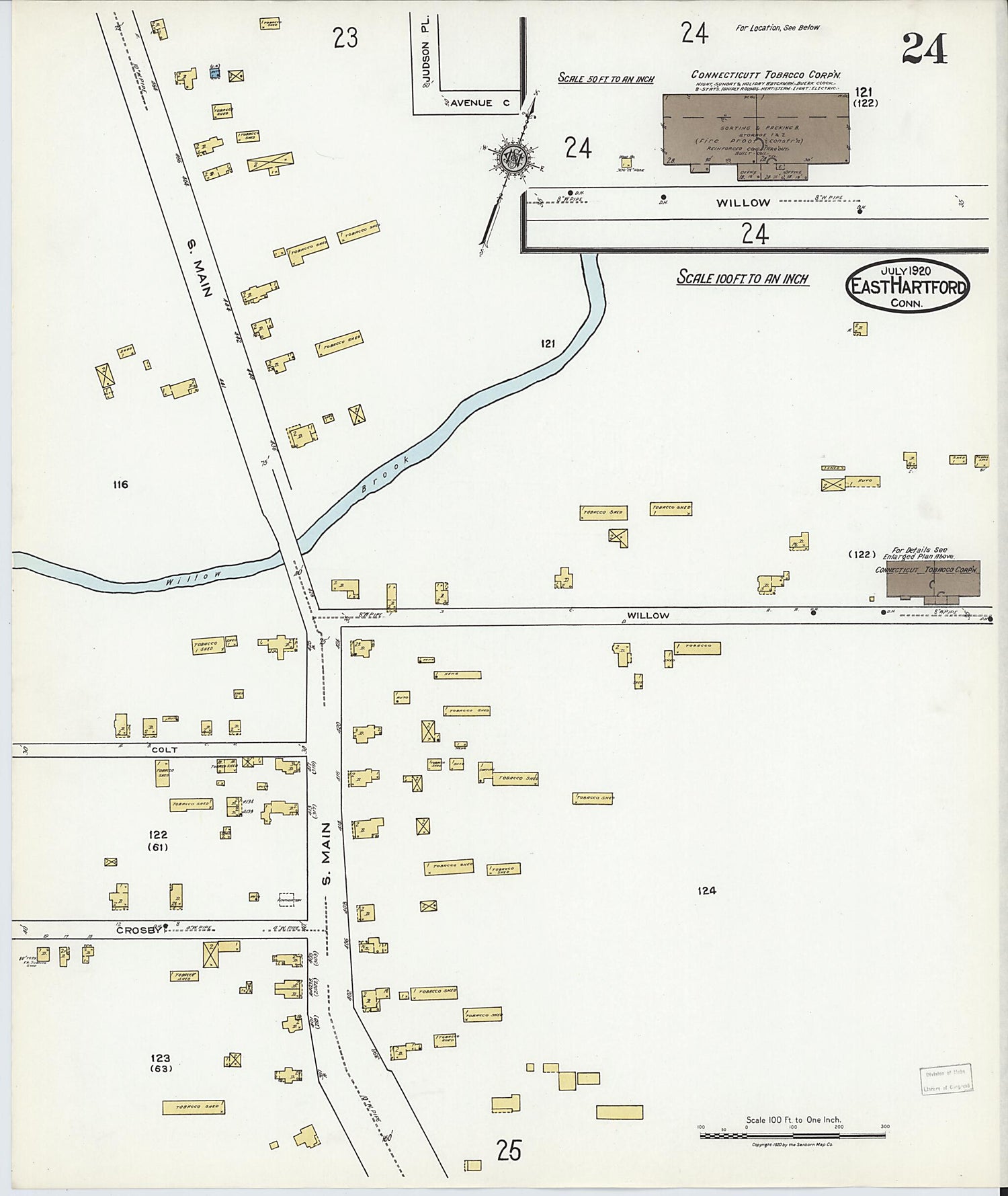 This old map of East Hartford, Hartford County, Connecticut was created by Sanborn Map Company in 1920