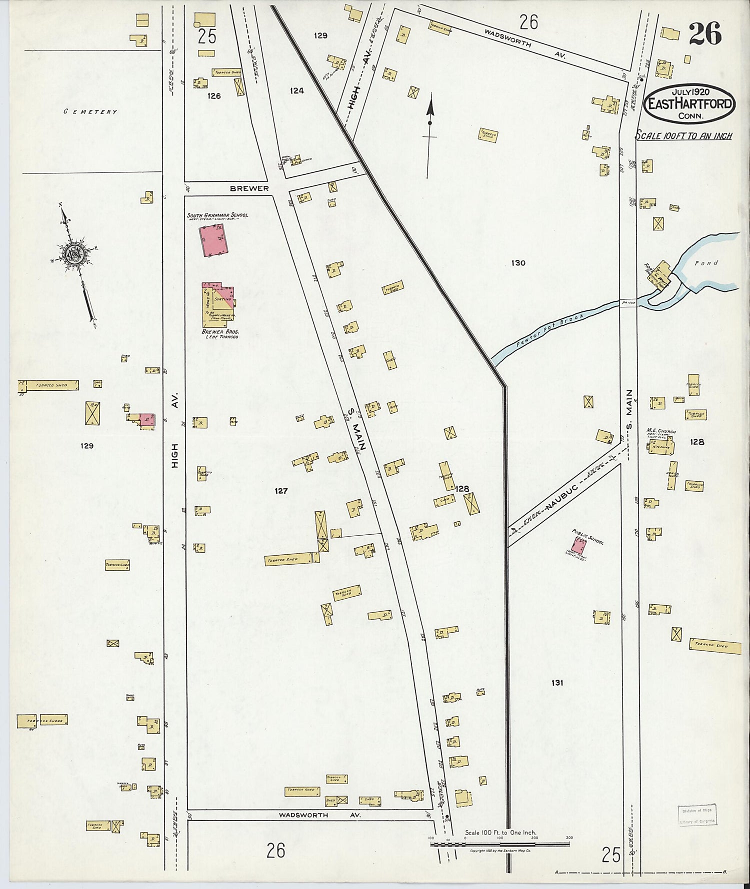 This old map of East Hartford, Hartford County, Connecticut was created by Sanborn Map Company in 1920