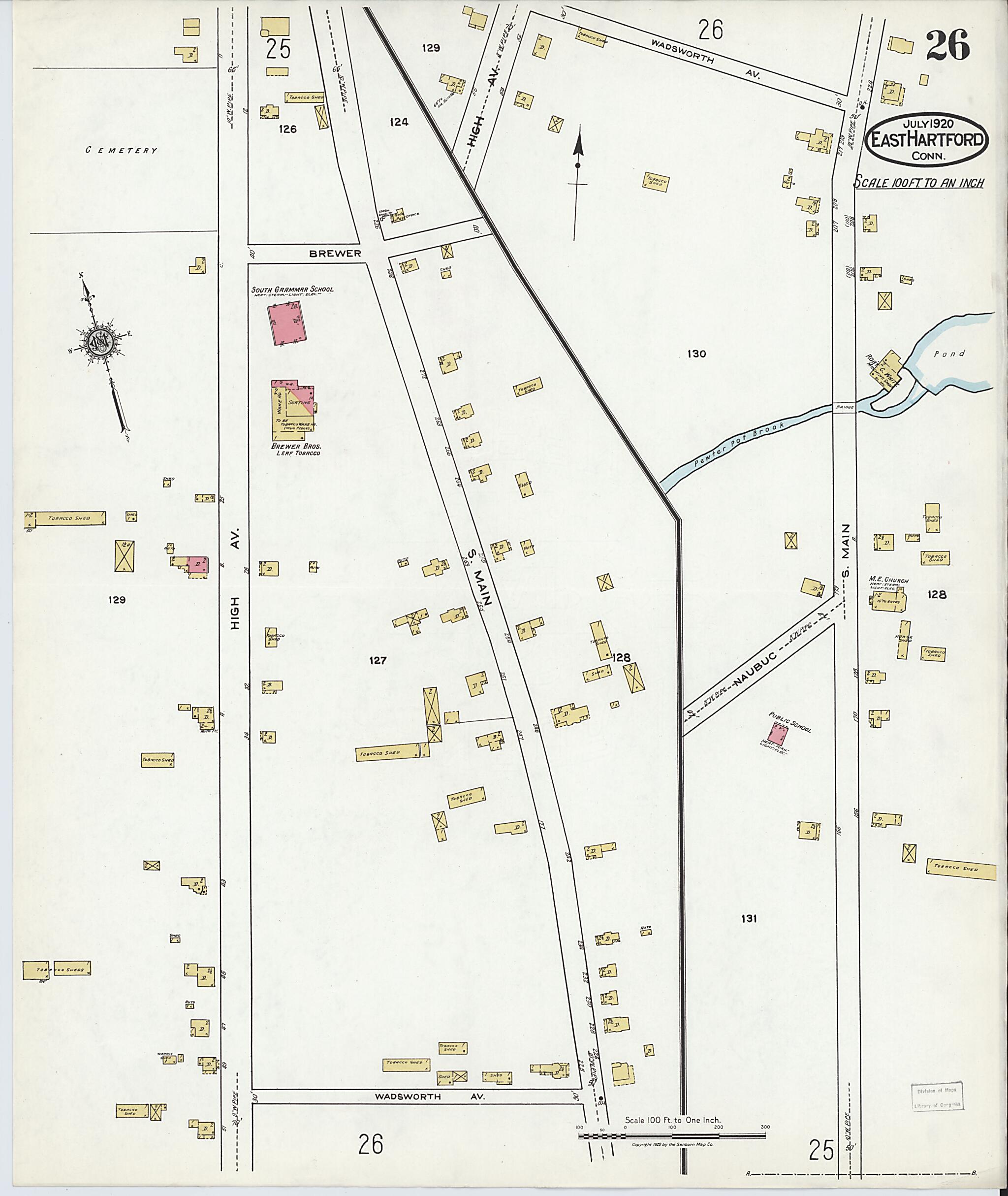 This old map of East Hartford, Hartford County, Connecticut was created by Sanborn Map Company in 1920