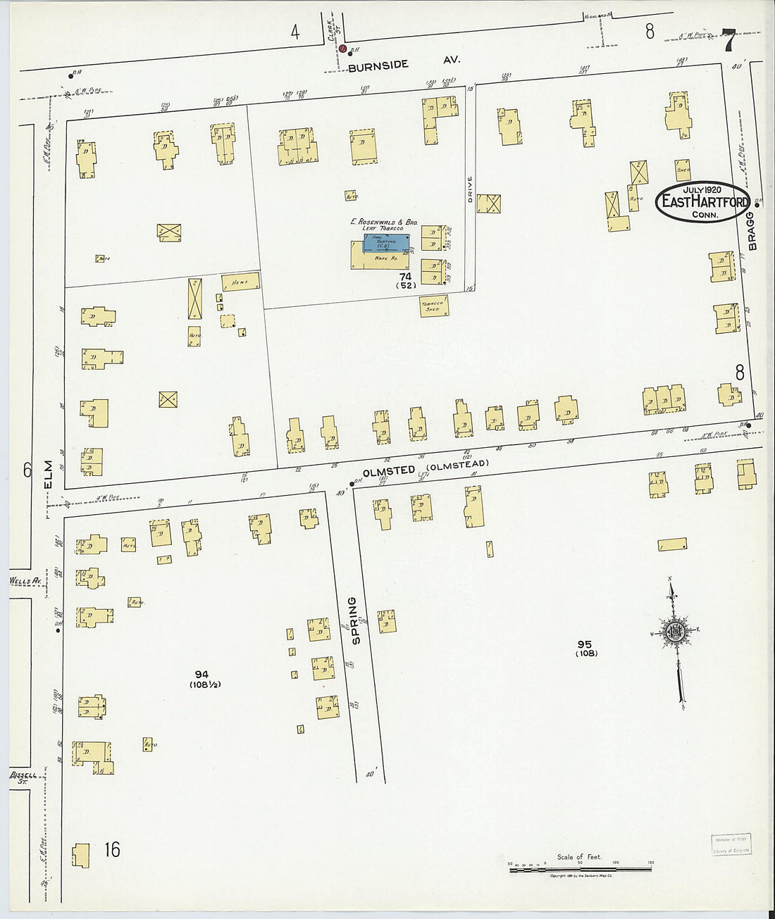 This old map of East Hartford, Hartford County, Connecticut was created by Sanborn Map Company in 1920