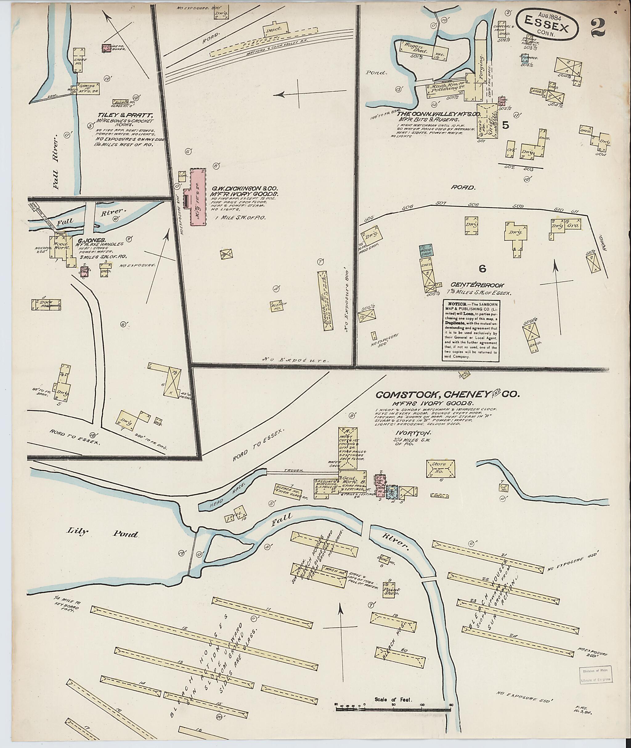 This old map of Essex, Middlesex County, Connecticut was created by Sanborn Map Company in 1884
