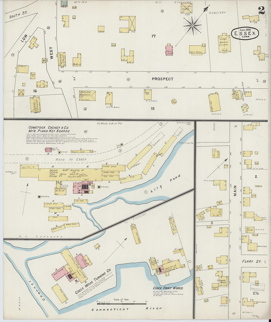 This old map of Essex, Middlesex County, Connecticut was created by Sanborn Map Company in 1895