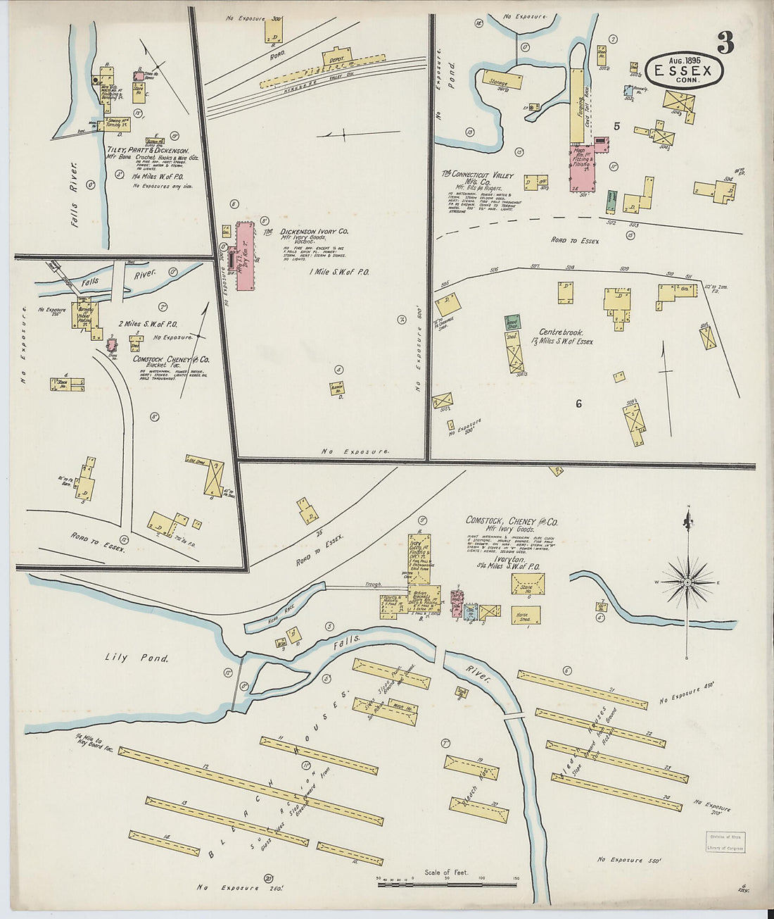 This old map of Essex, Middlesex County, Connecticut was created by Sanborn Map Company in 1895