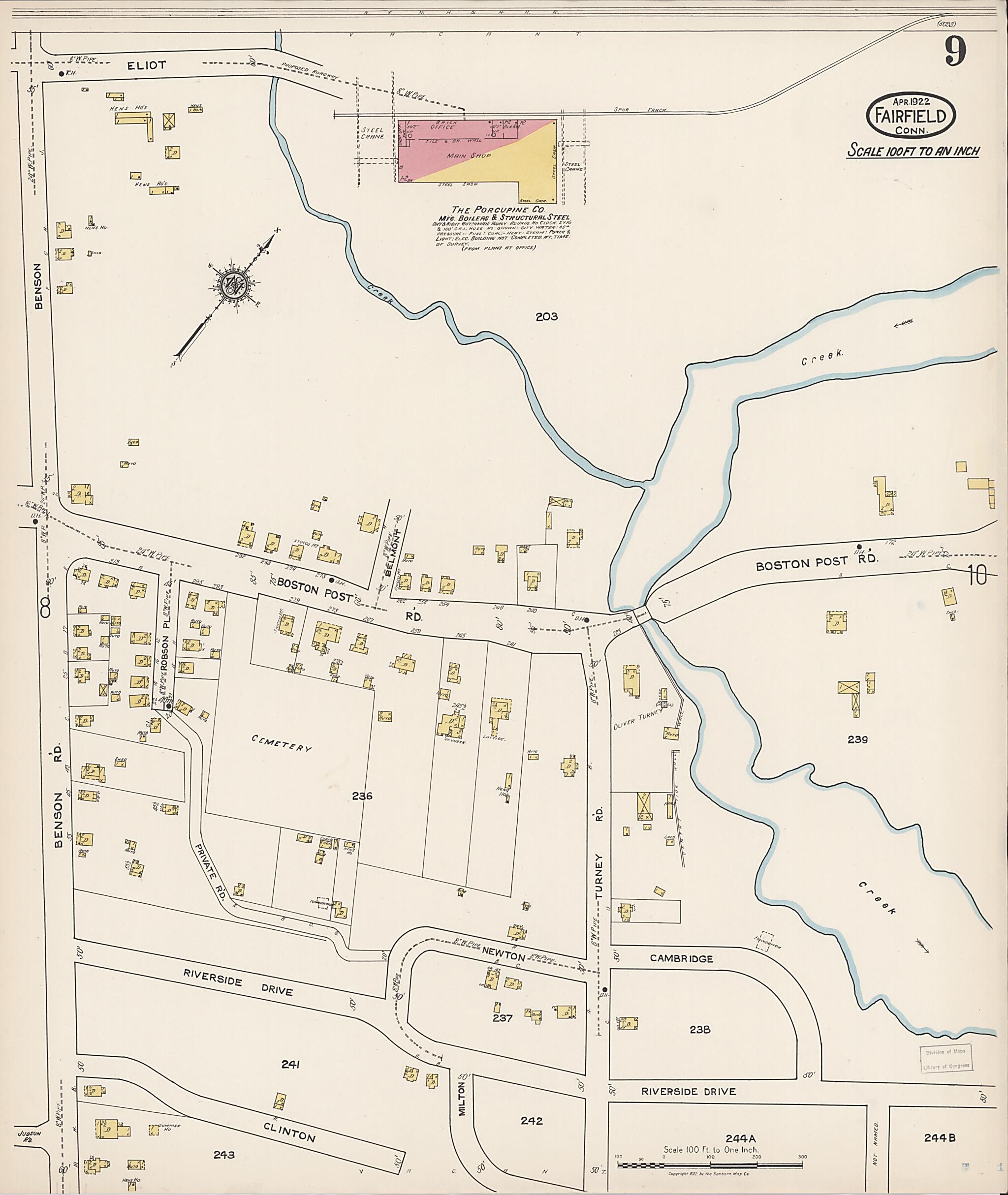 This old map of Fairfield, Fairfield County, Connecticut was created by Sanborn Map Company in 1922