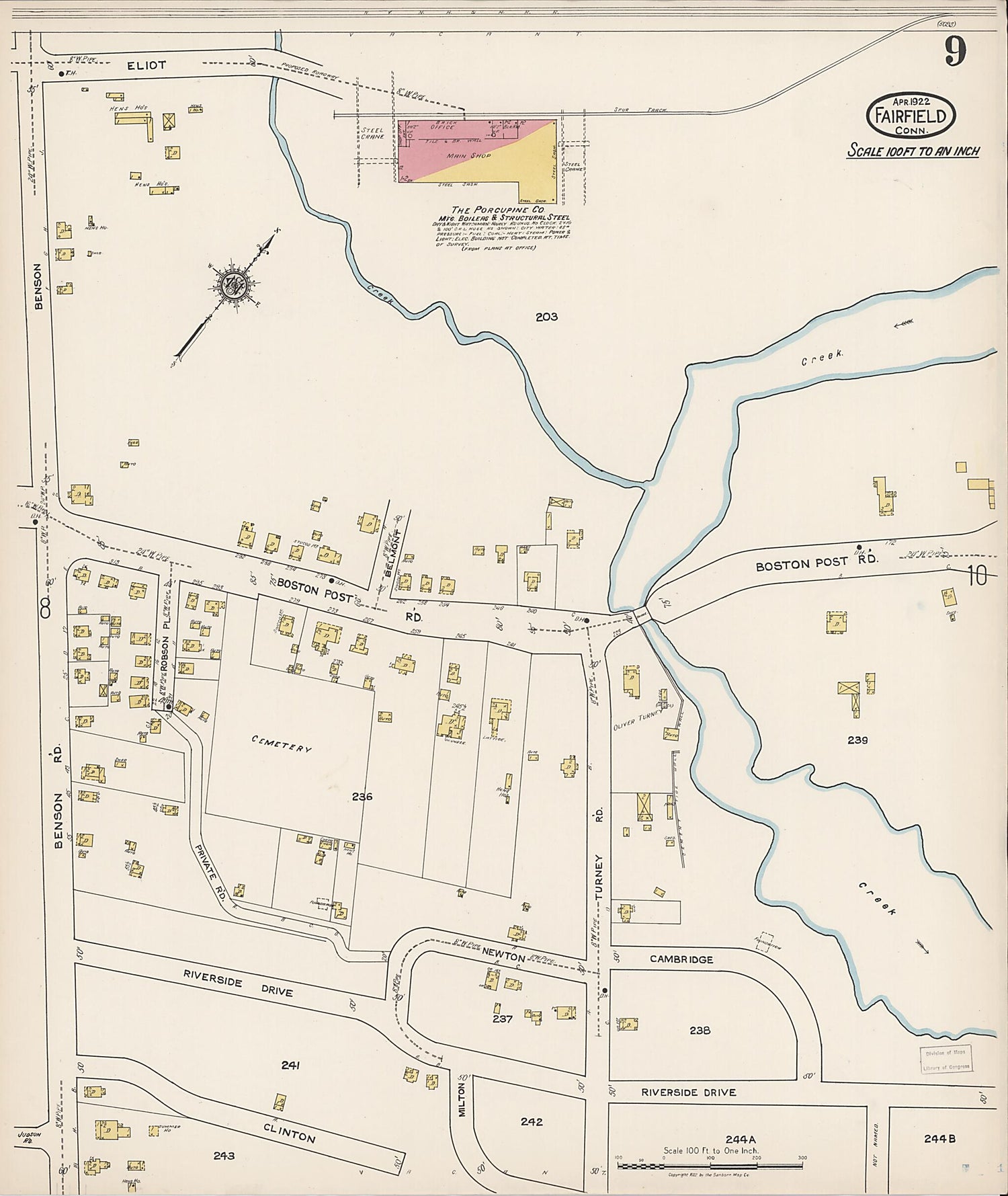 This old map of Fairfield, Fairfield County, Connecticut was created by Sanborn Map Company in 1922