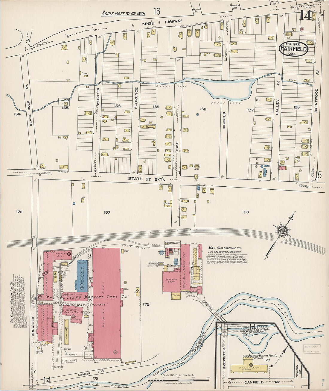 This old map of Fairfield, Fairfield County, Connecticut was created by Sanborn Map Company in 1922