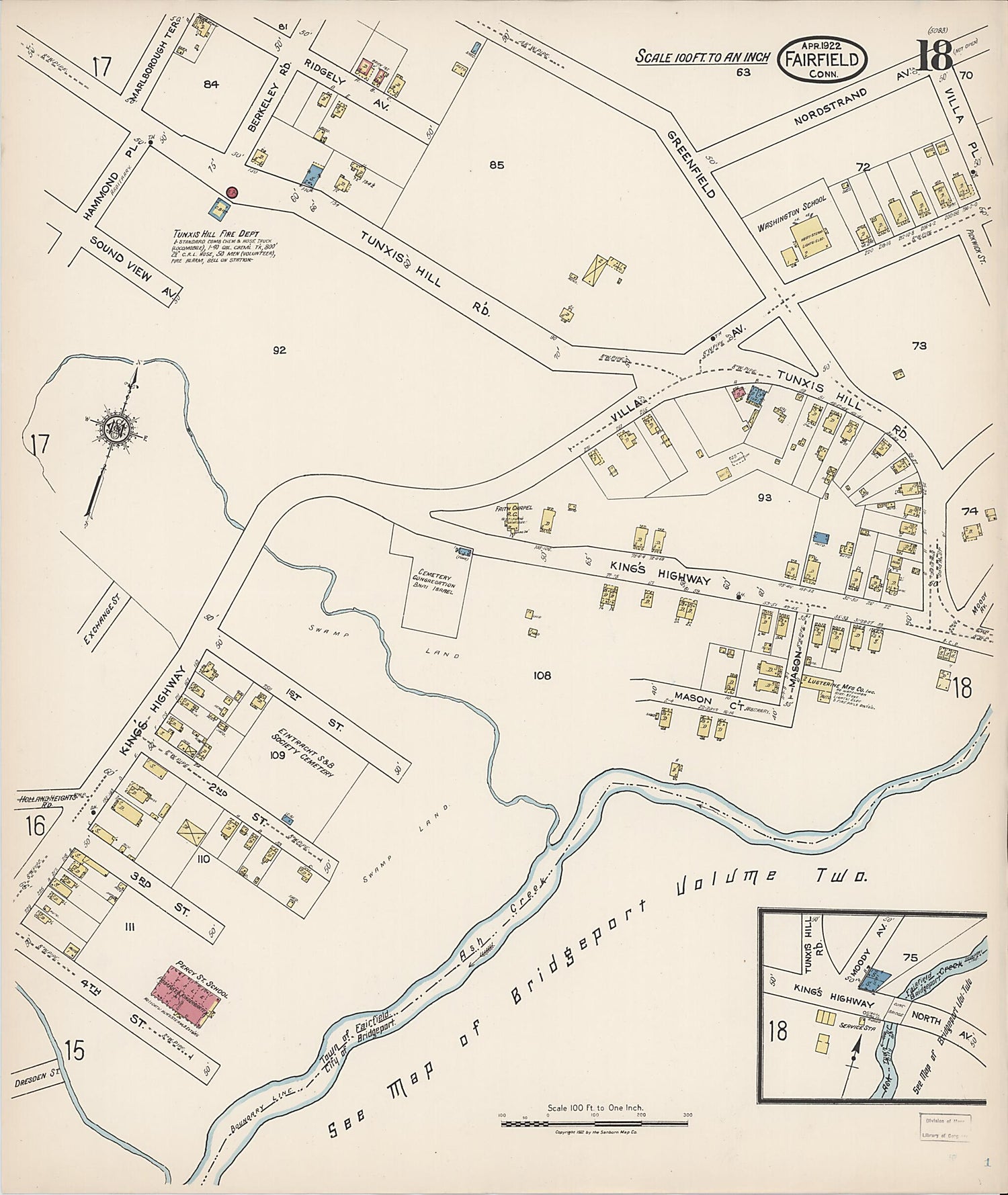 This old map of Fairfield, Fairfield County, Connecticut was created by Sanborn Map Company in 1922