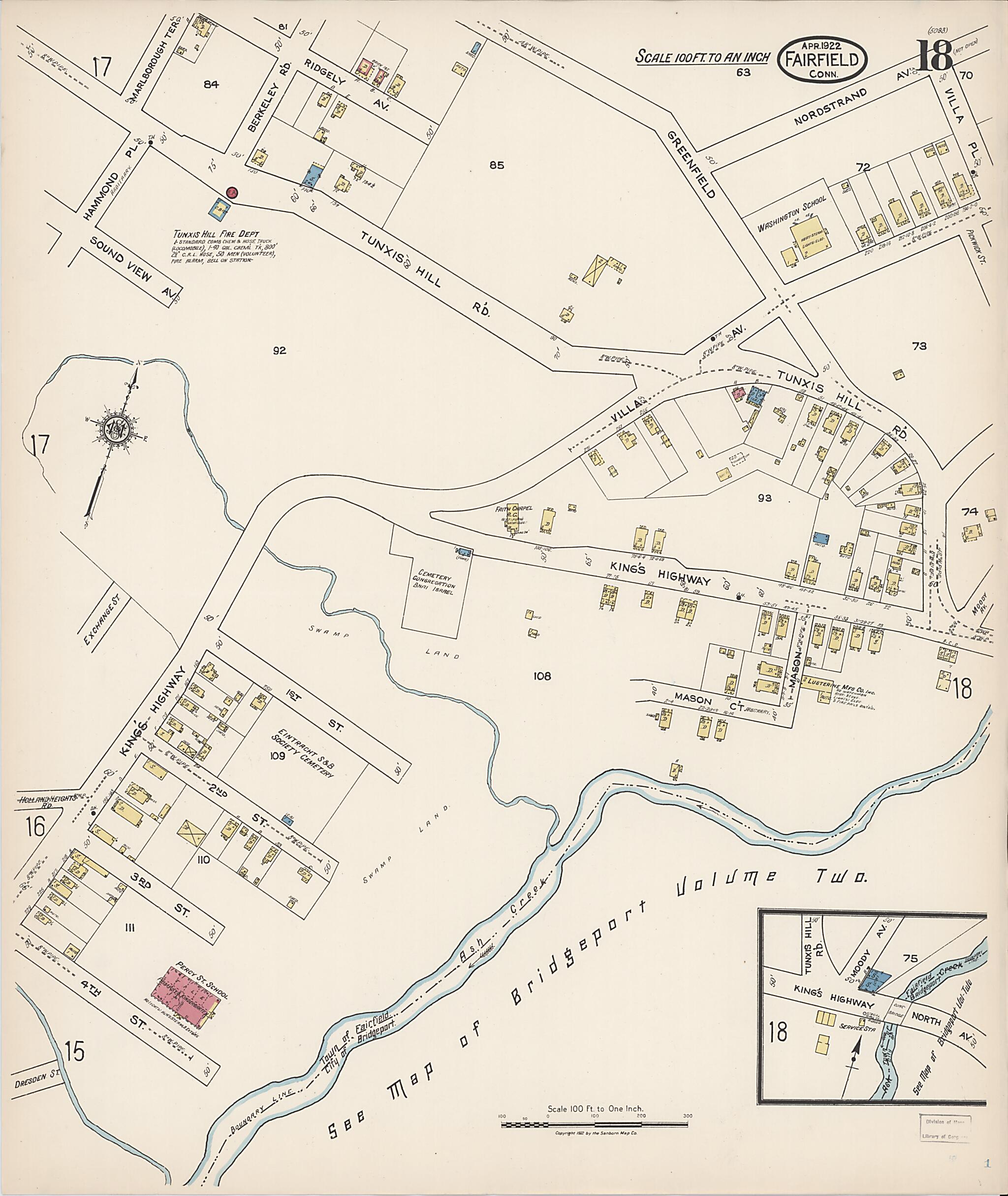 This old map of Fairfield, Fairfield County, Connecticut was created by Sanborn Map Company in 1922