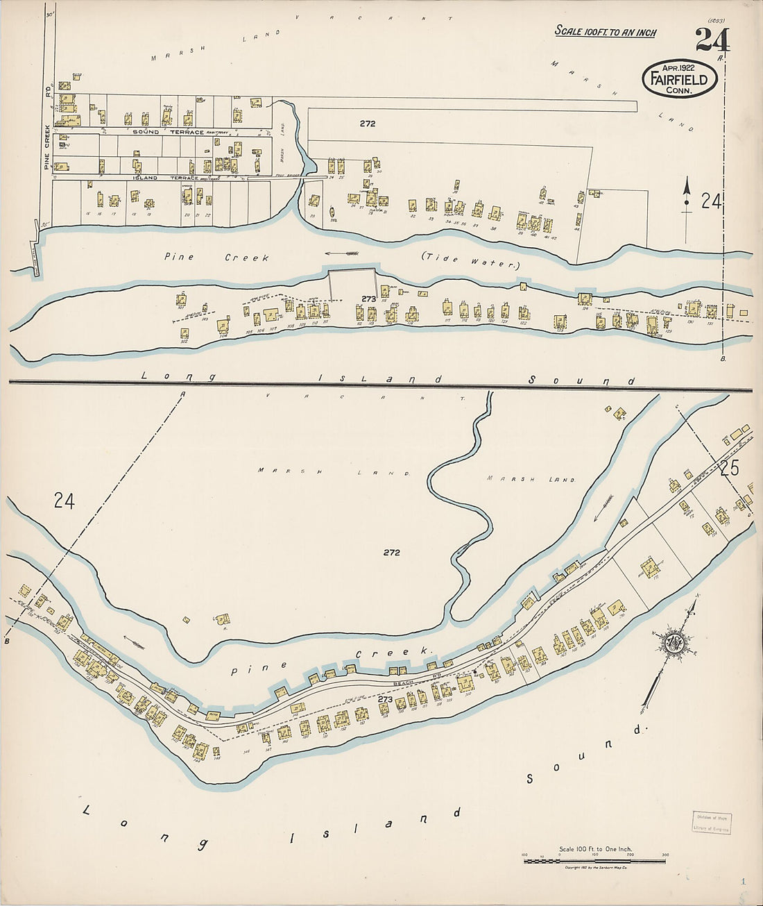 This old map of Fairfield, Fairfield County, Connecticut was created by Sanborn Map Company in 1922