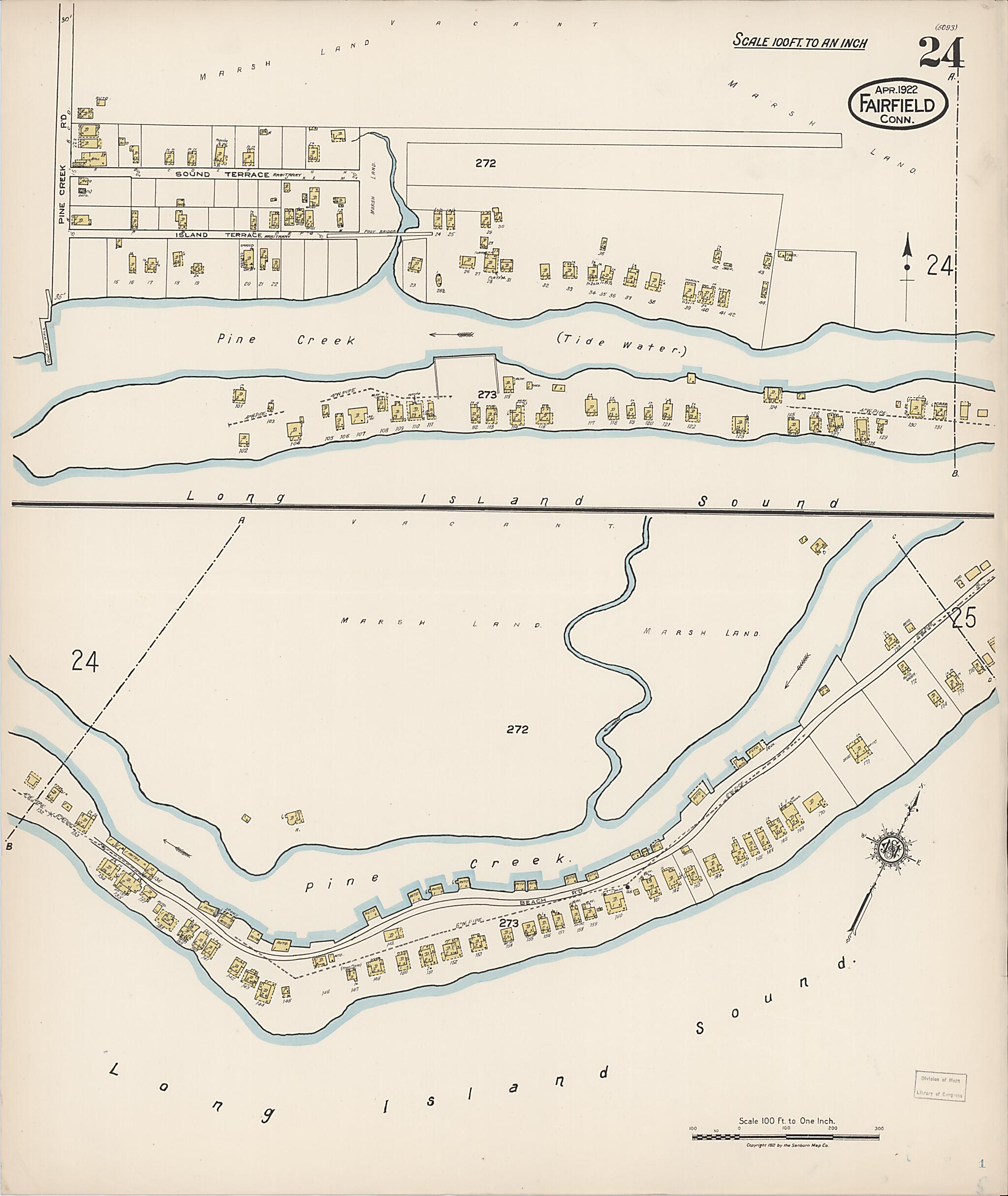 This old map of Fairfield, Fairfield County, Connecticut was created by Sanborn Map Company in 1922