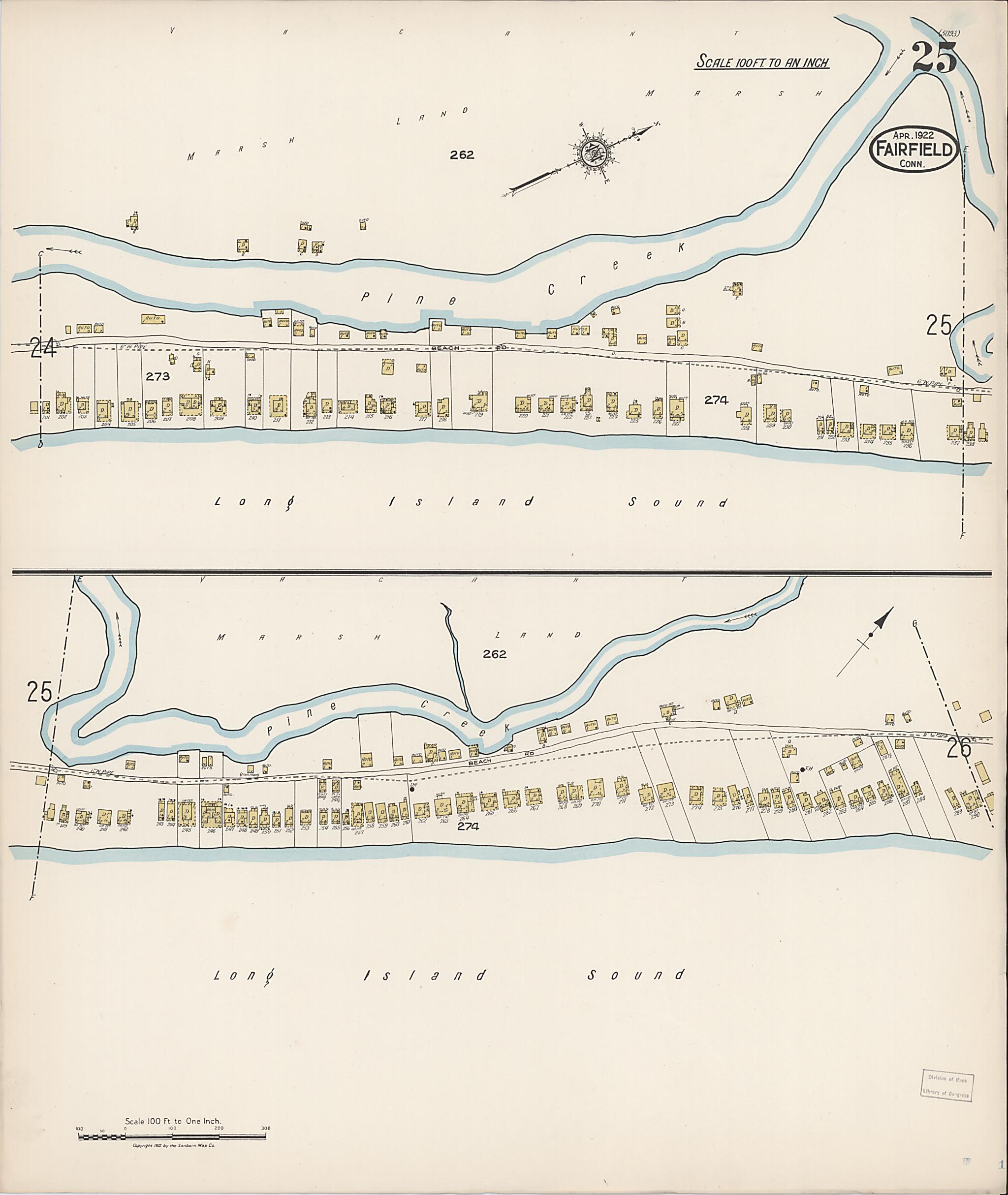 This old map of Fairfield, Fairfield County, Connecticut was created by Sanborn Map Company in 1922