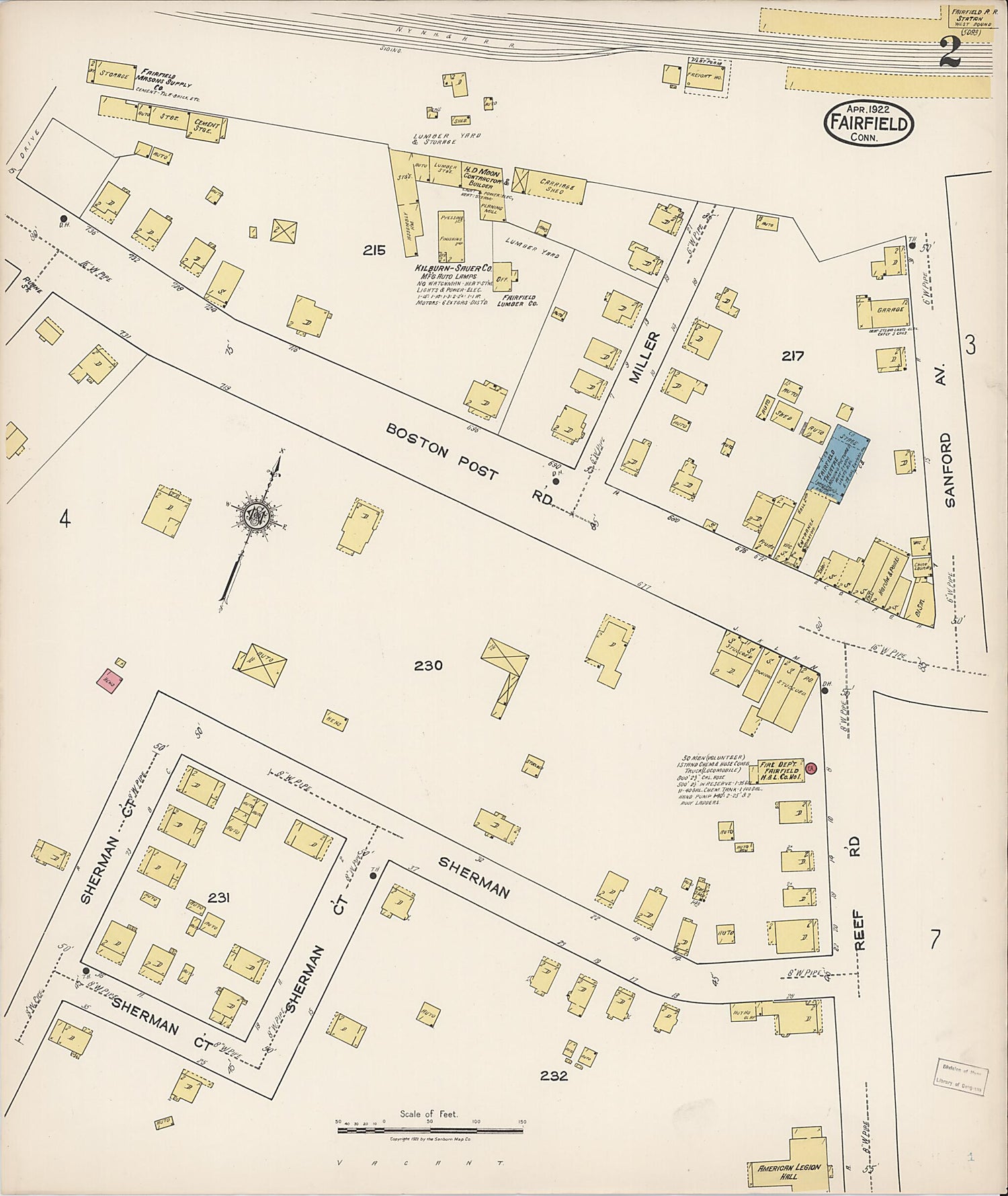 This old map of Fairfield, Fairfield County, Connecticut was created by Sanborn Map Company in 1922