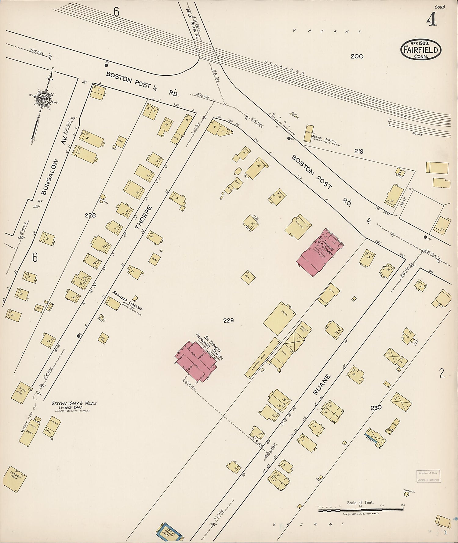 This old map of Fairfield, Fairfield County, Connecticut was created by Sanborn Map Company in 1922