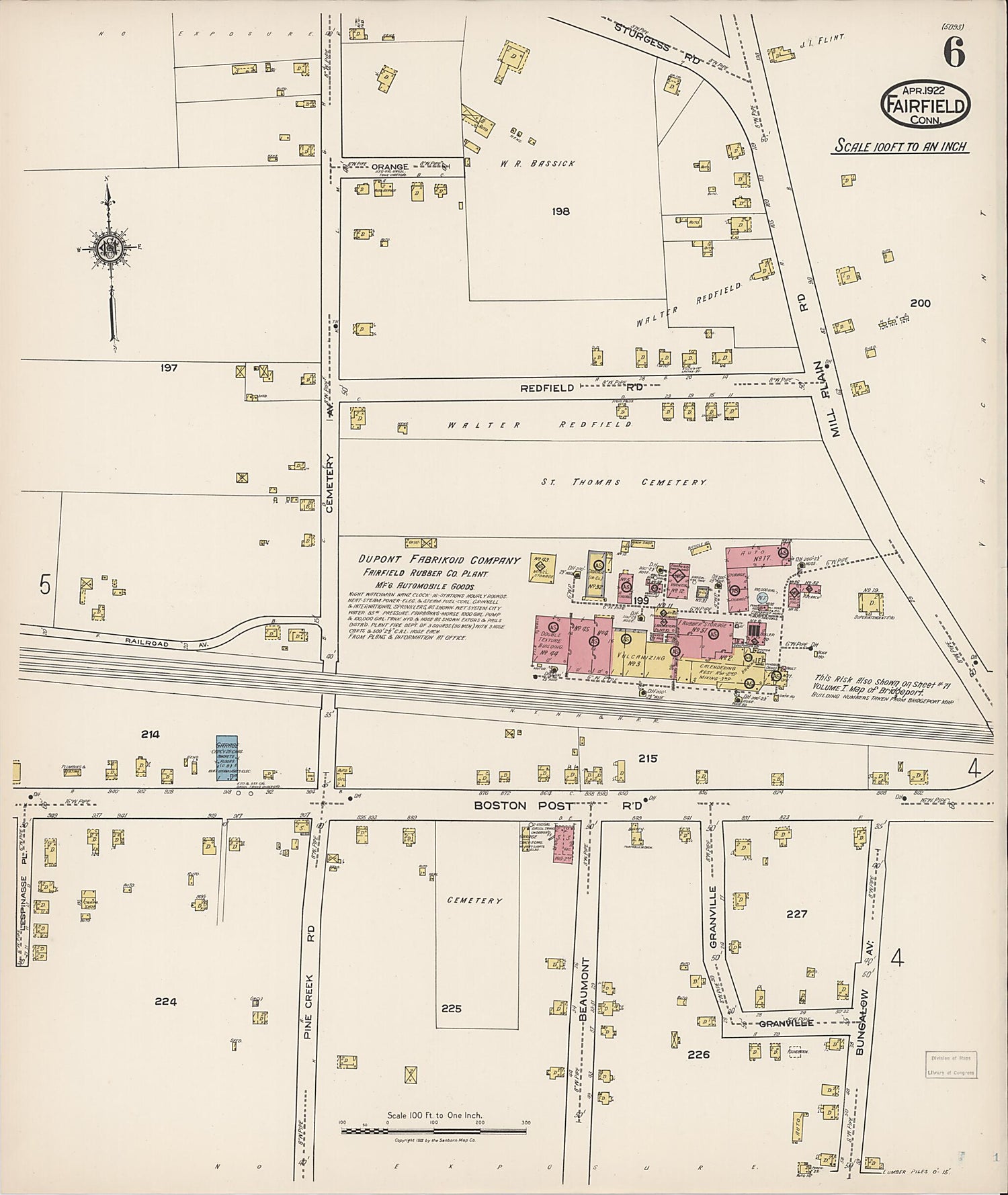 This old map of Fairfield, Fairfield County, Connecticut was created by Sanborn Map Company in 1922