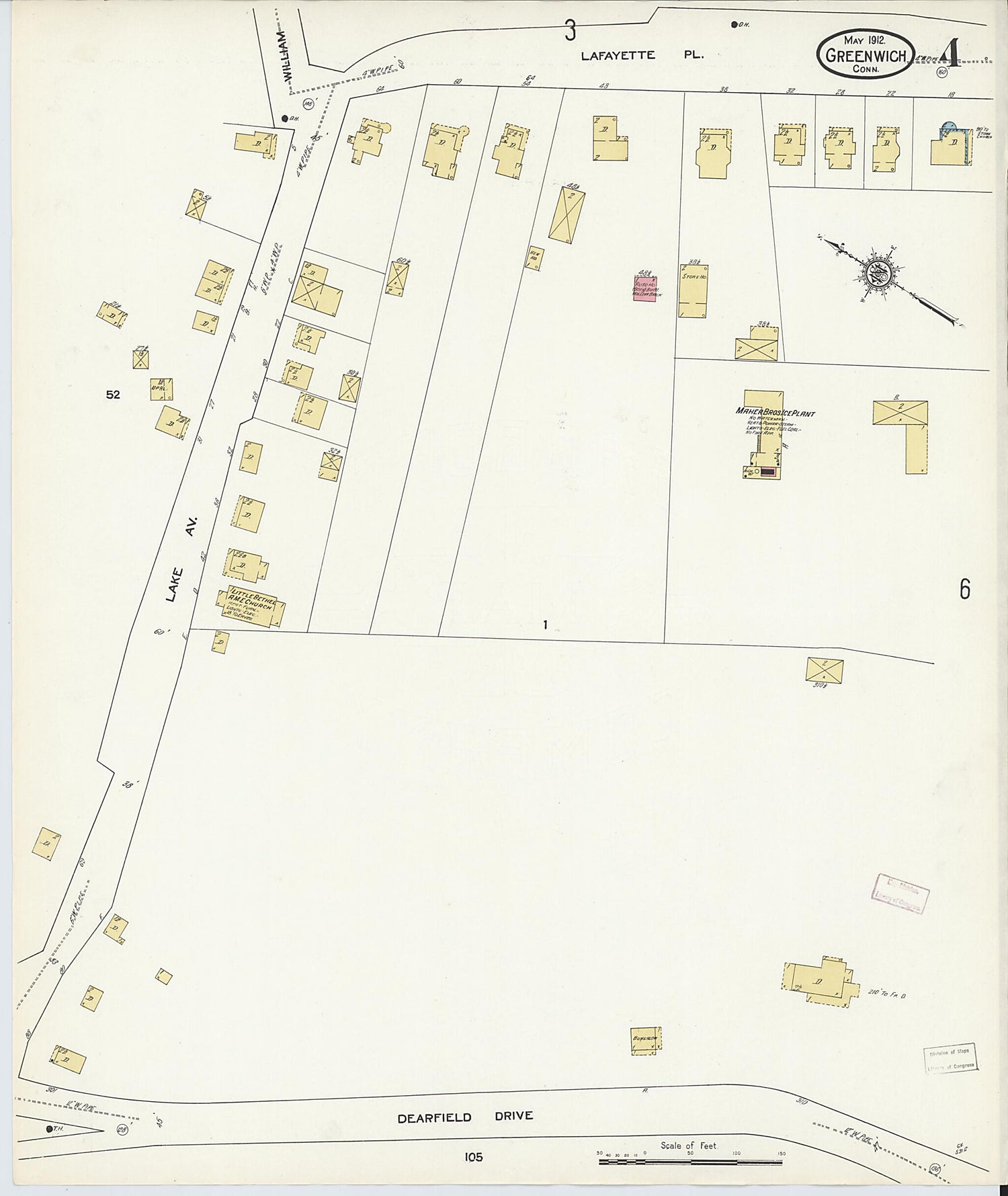 This old map of Greenwich, Fairfield County, Connecticut was created by Sanborn Map Company in 1912