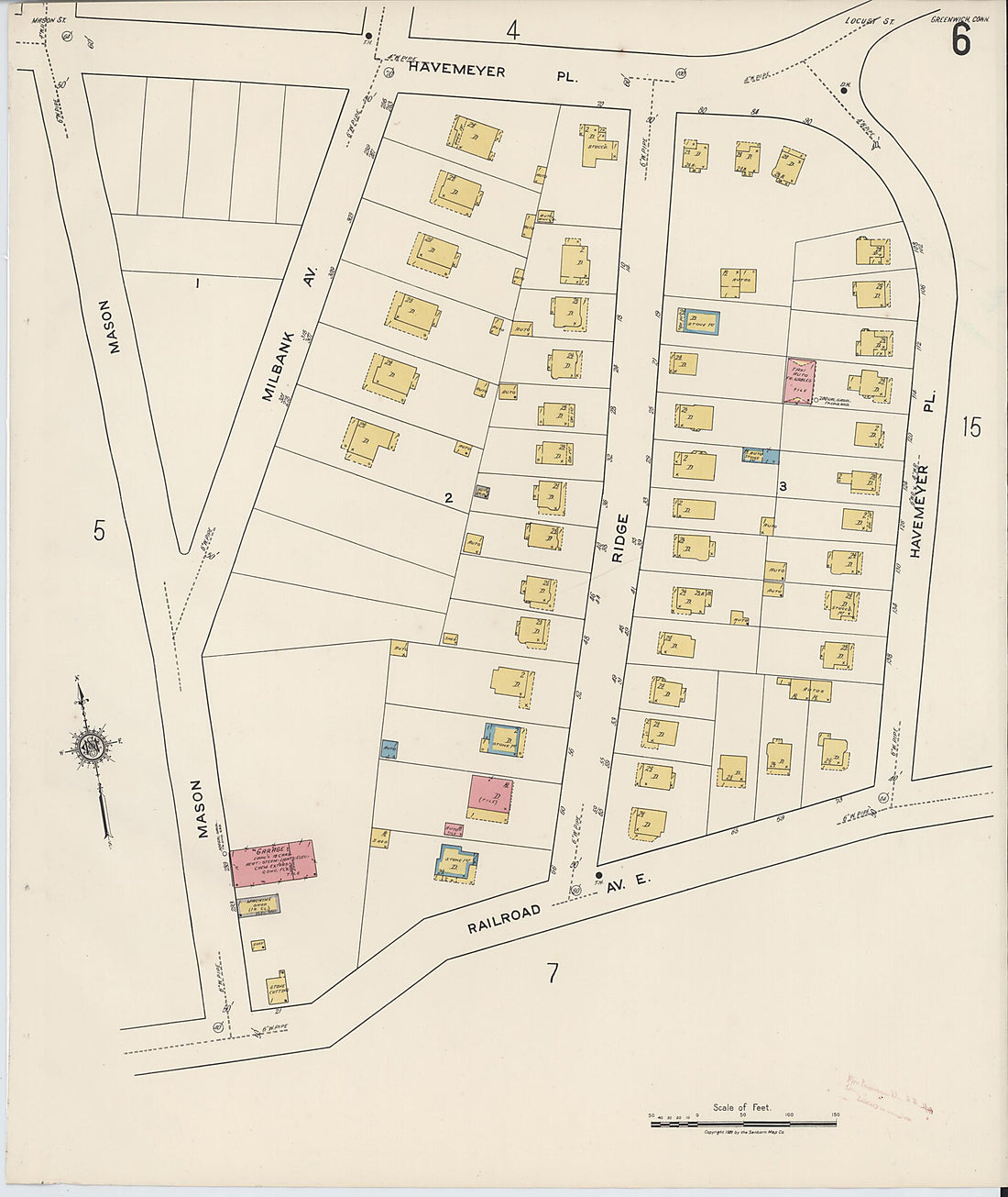 This old map of Greenwich, Fairfield County, Connecticut was created by Sanborn Map Company in 1920